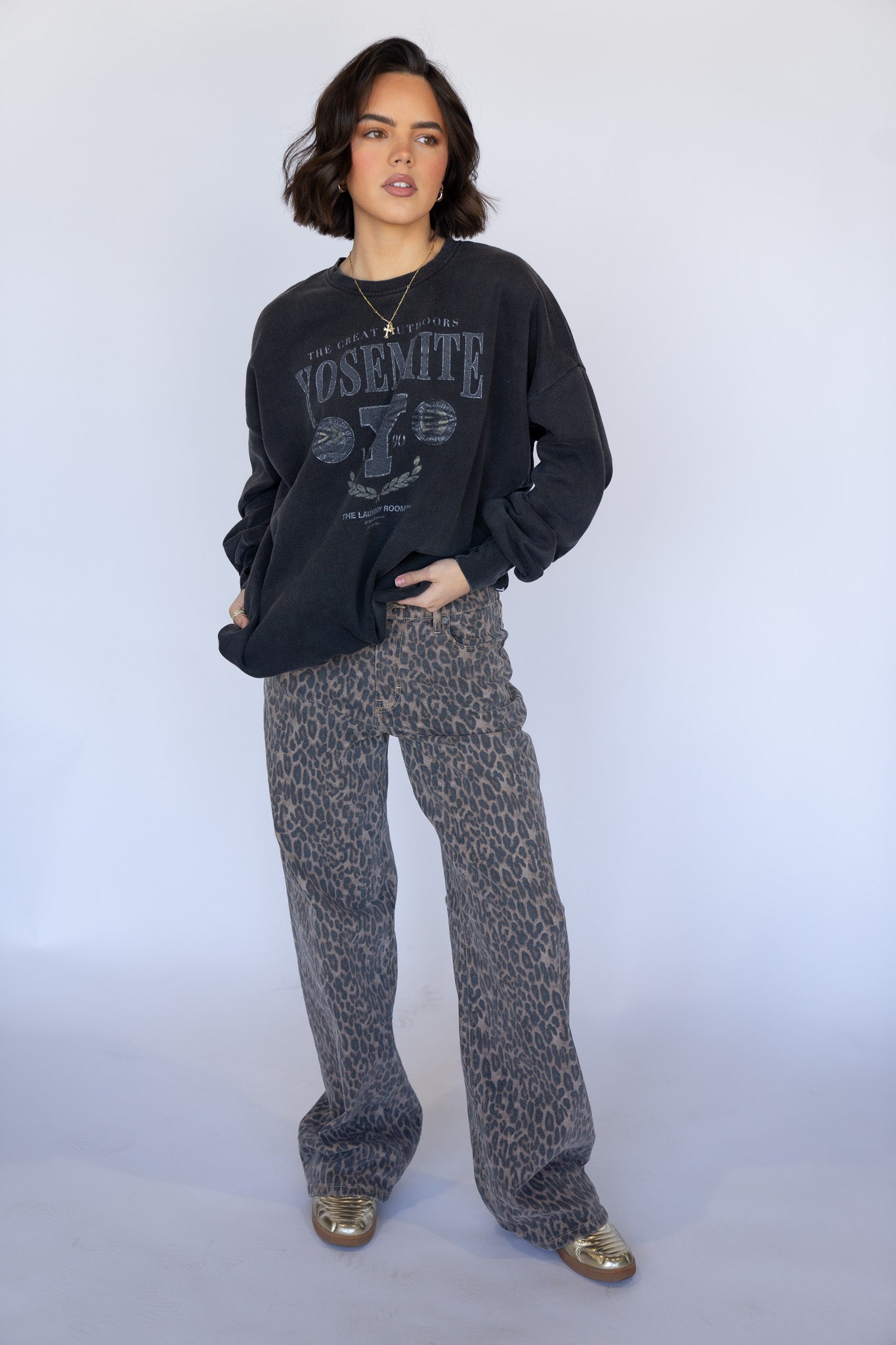 Leopard Relaxed Fit Denim