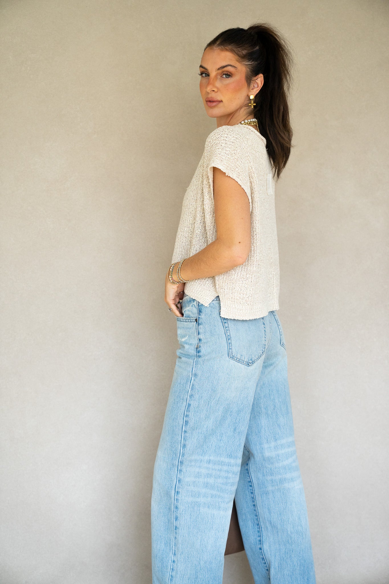 Patch Sleeveless Sweater