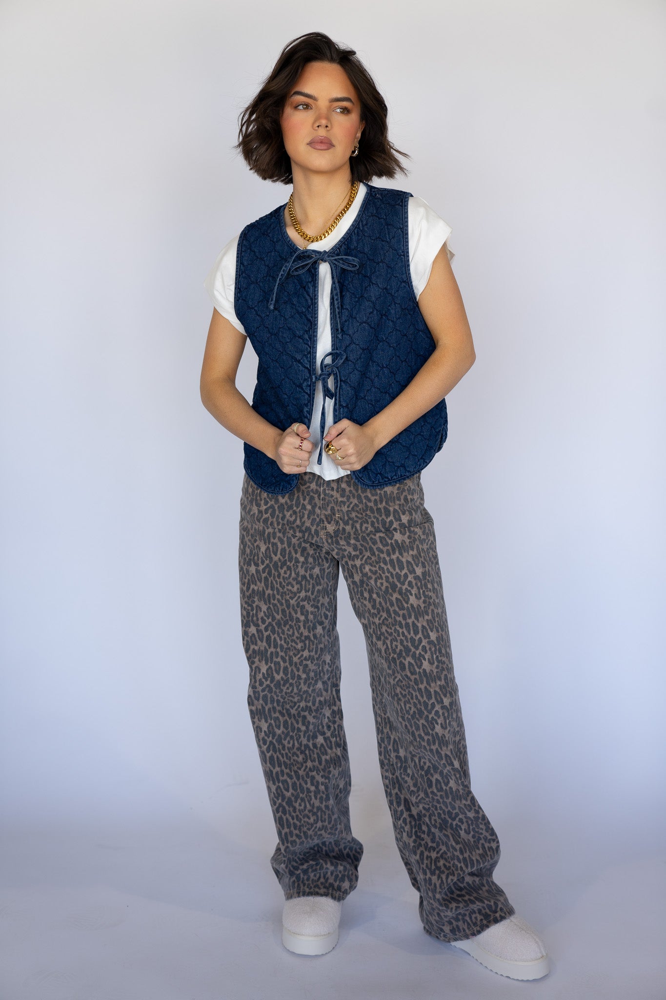 Leopard Relaxed Fit Denim