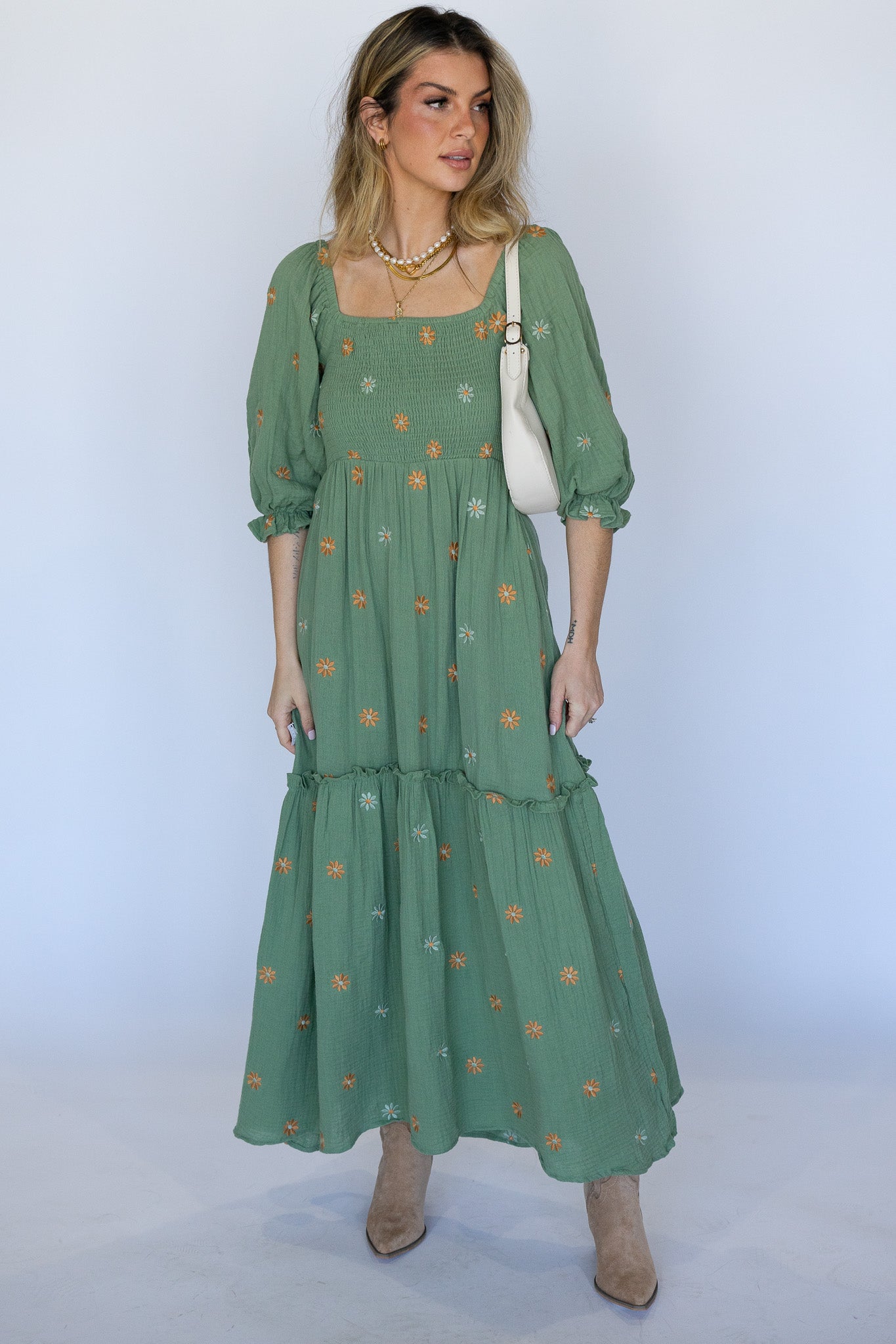 Olive Floral Maxi