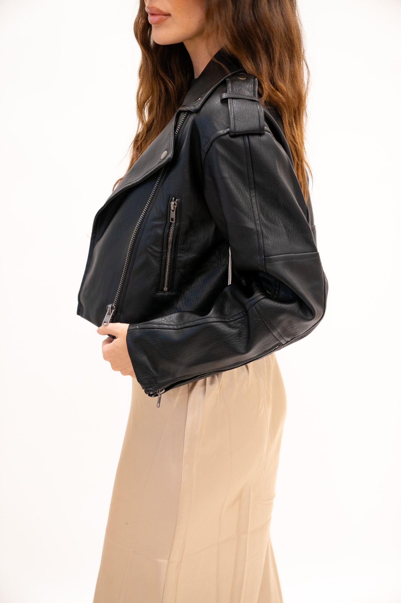 Black Leather Moto Jacket