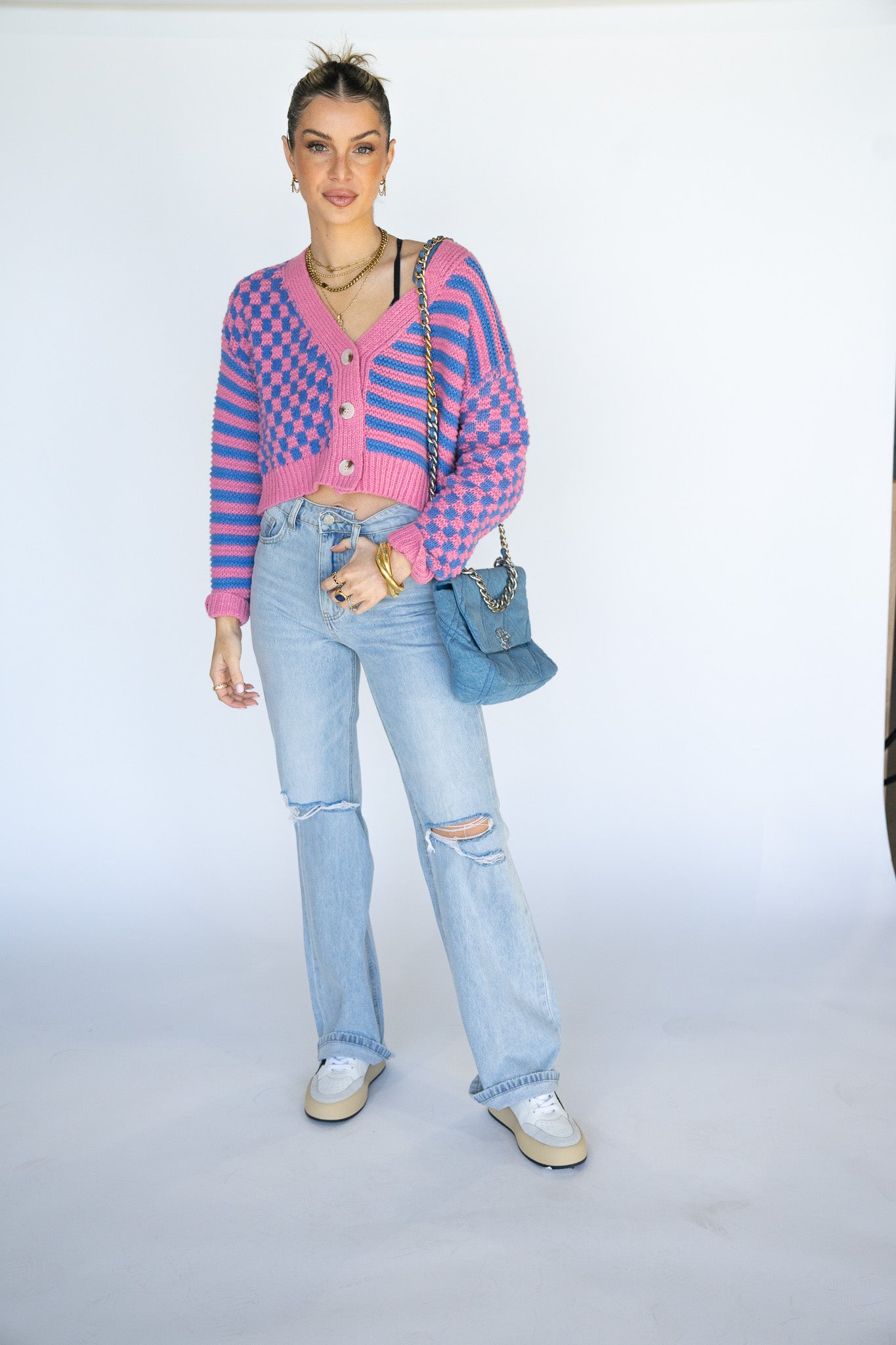 Mixed Up Cropped Cardi Multiple Colors)