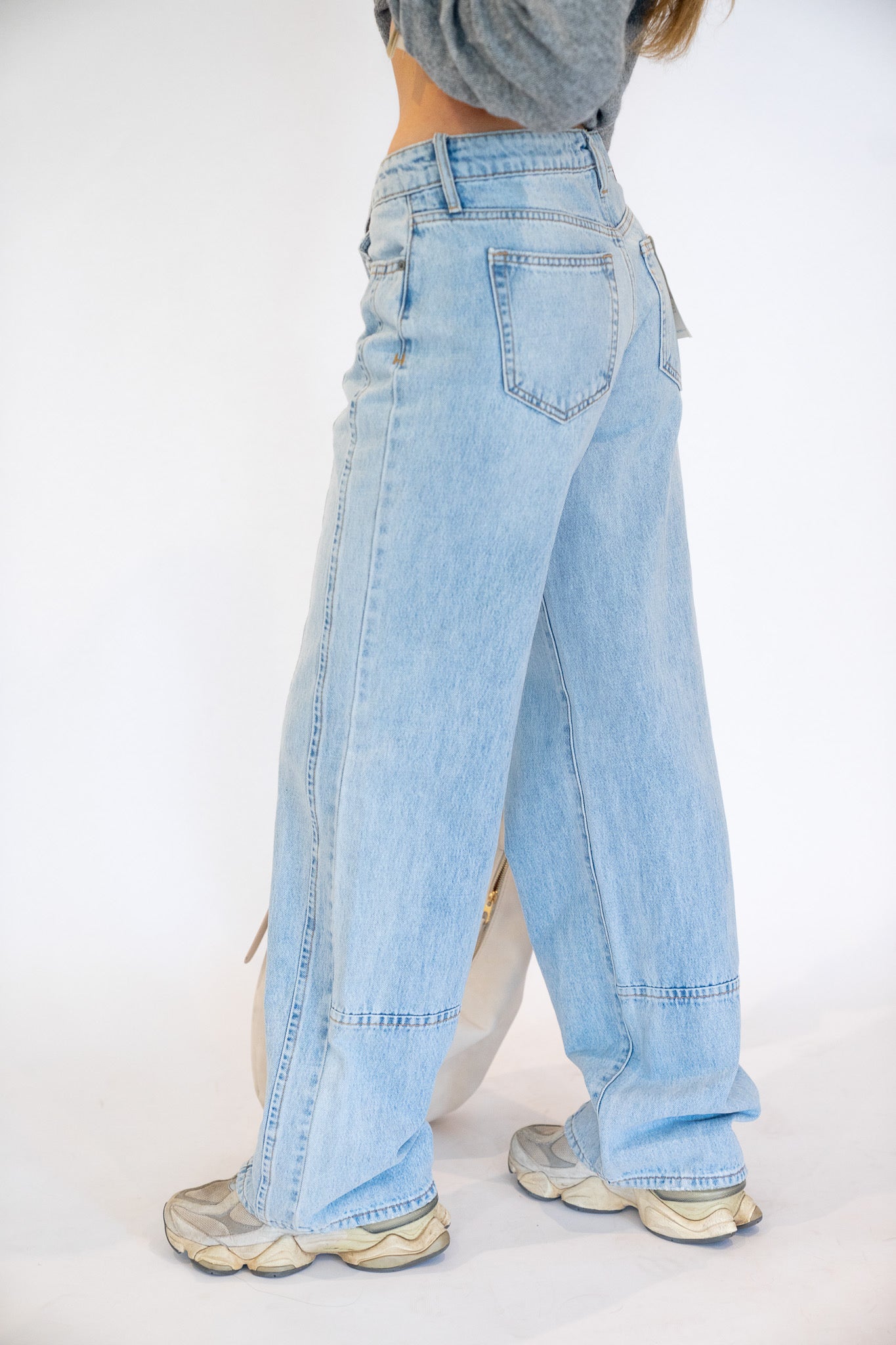 Light Wash Seamed Logan Jeans