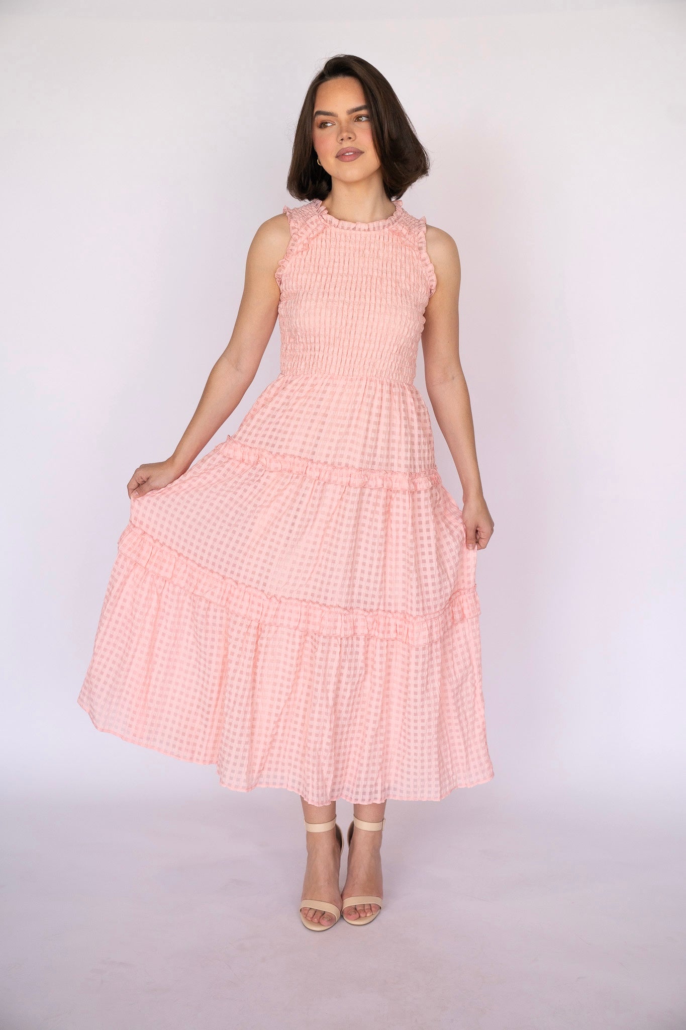 Rosewater Ruffle Smock Dress