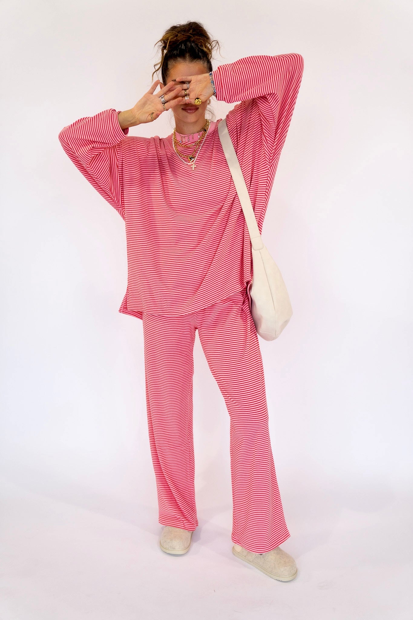Pink/Red Striped Pants