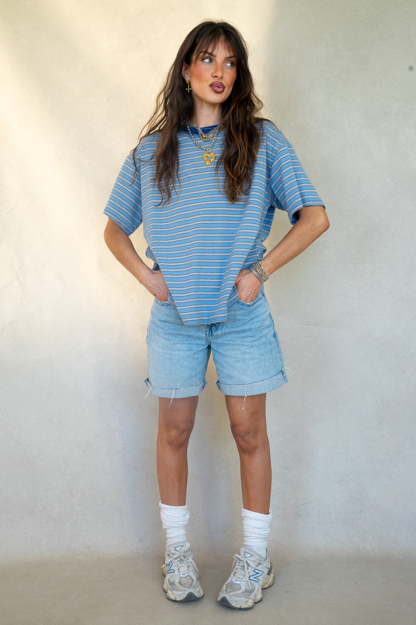 Oversized Striped Boyfriend Tee