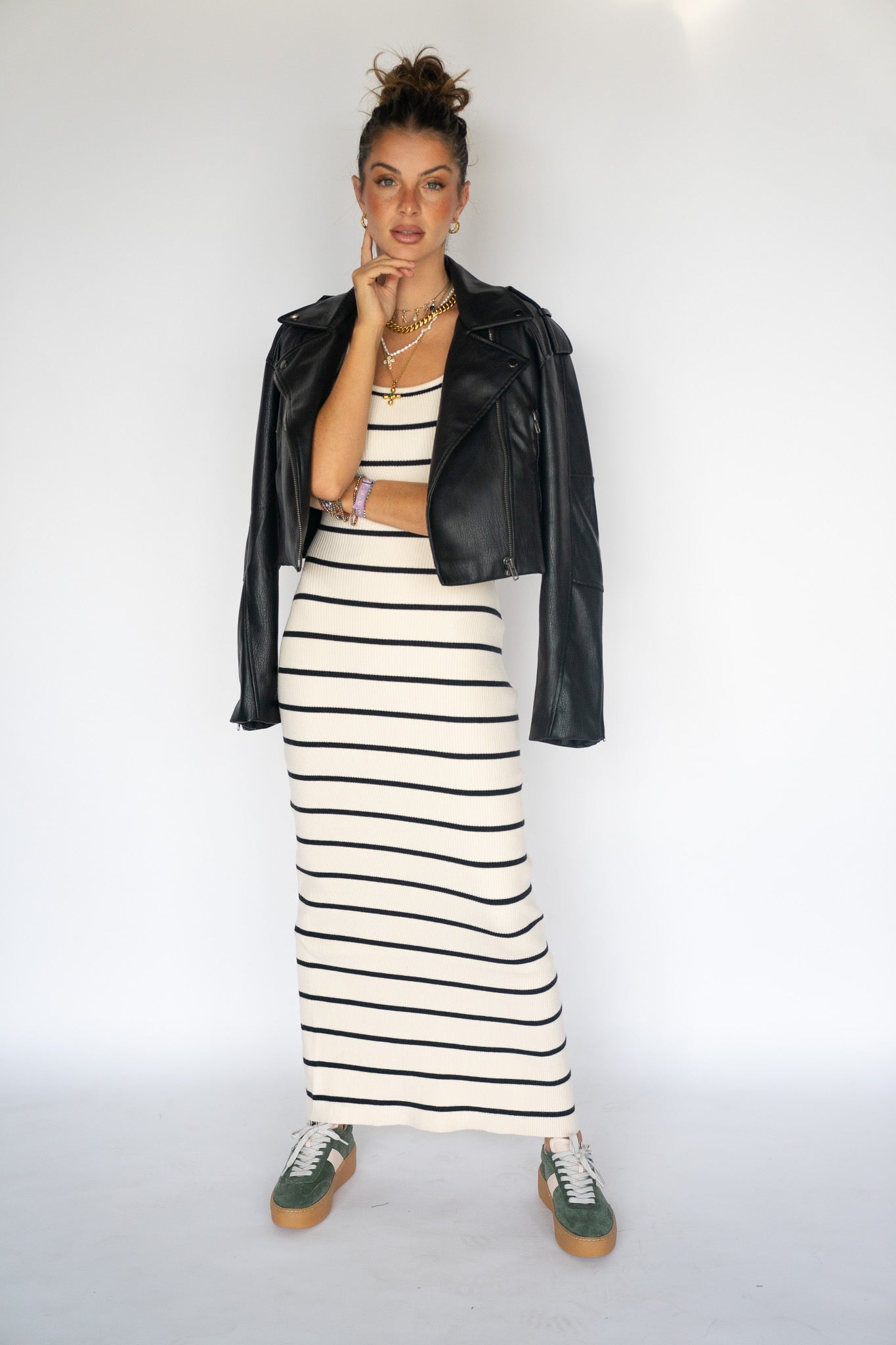 Sleeveless Striped Maxi Dress
