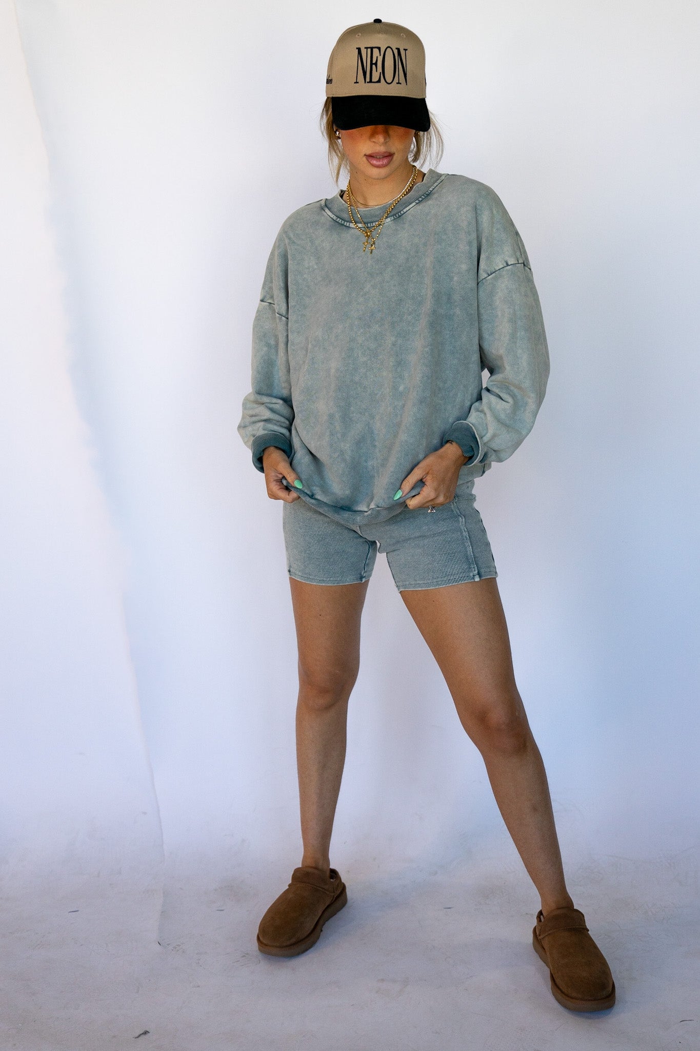 Sage Washed Oversized Pullover
