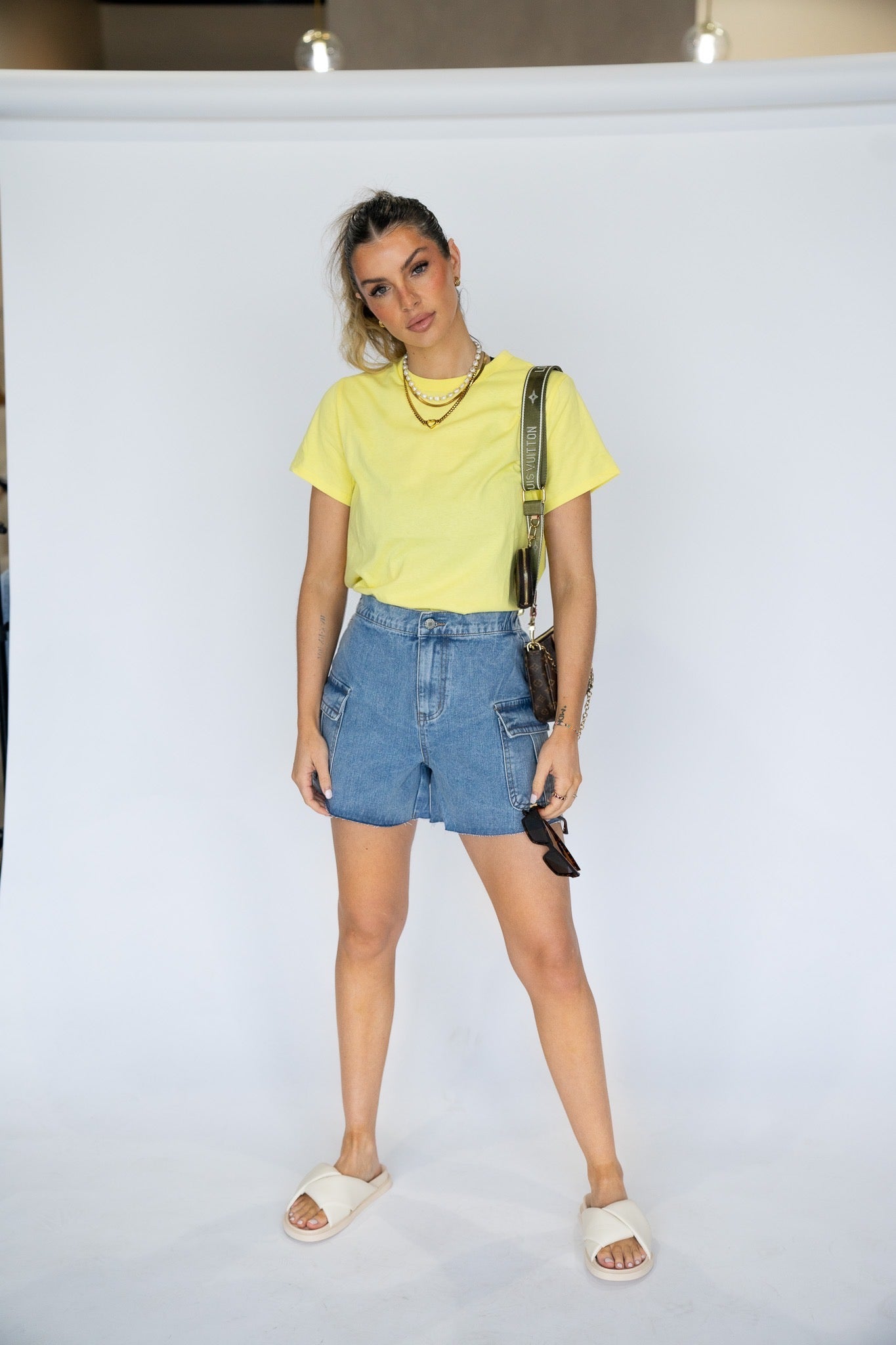 Denim Cargo Shorts