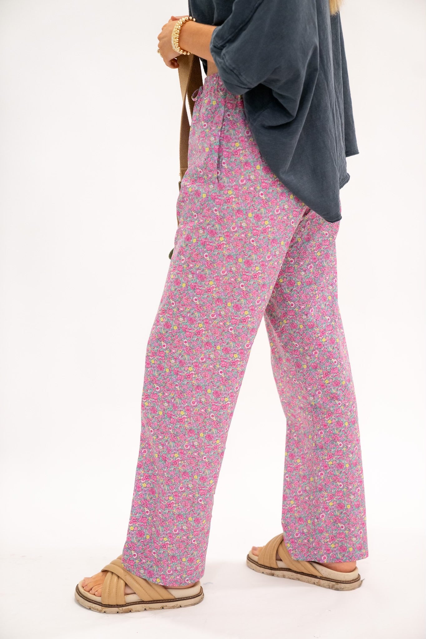 Pink Floral Pants