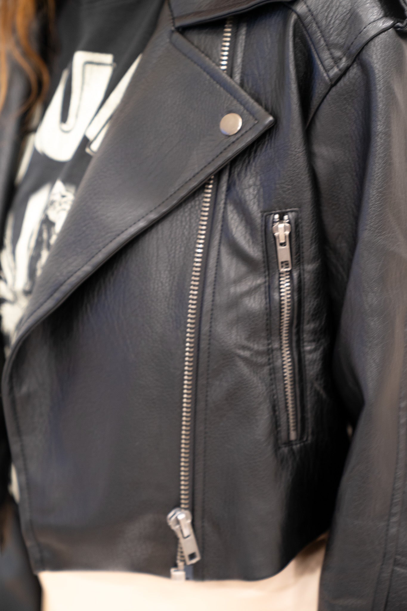 Black Leather Moto Jacket