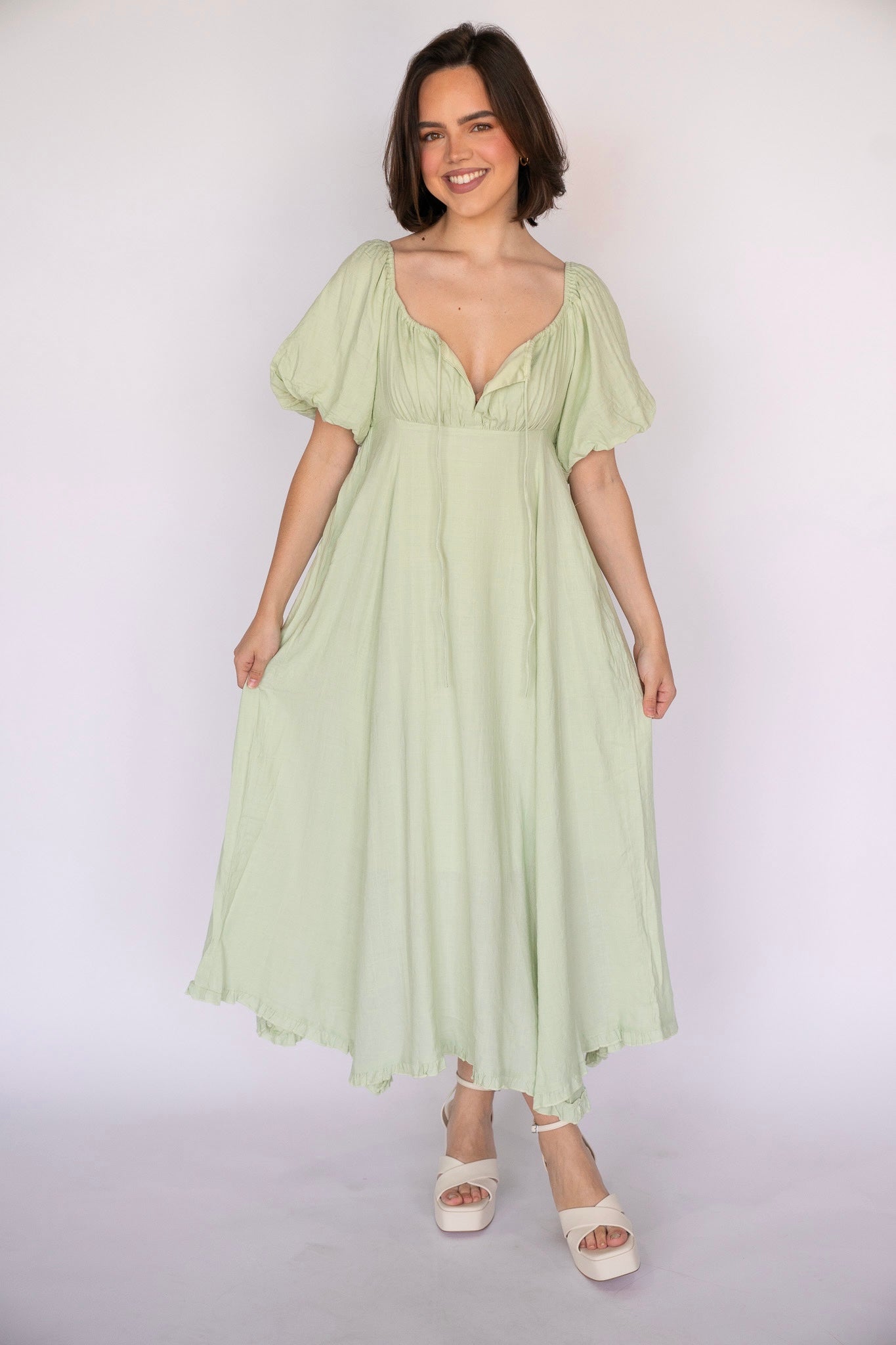 Meadow Breeze Puff Sleeve Dress (Multiple Colors)