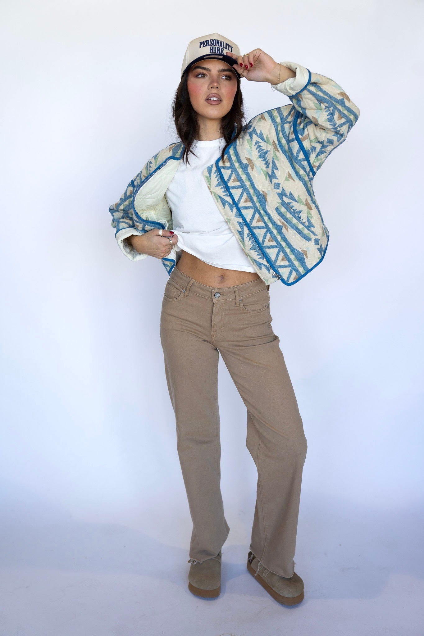 Khaki Mid Rise Logan Jean