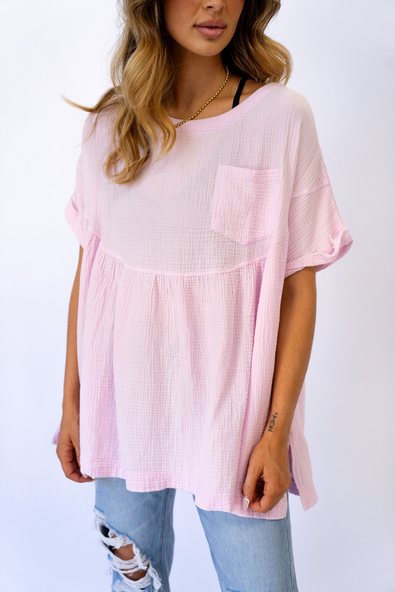 Babydoll Gauze Top (Multiple Colors)