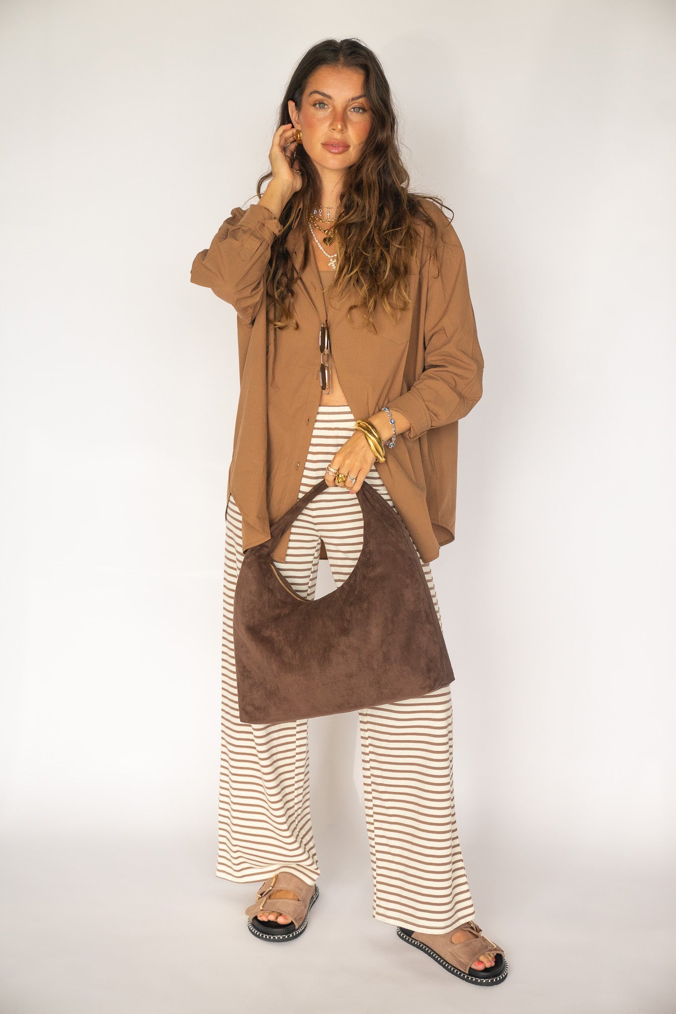 Mocha Striped Pants
