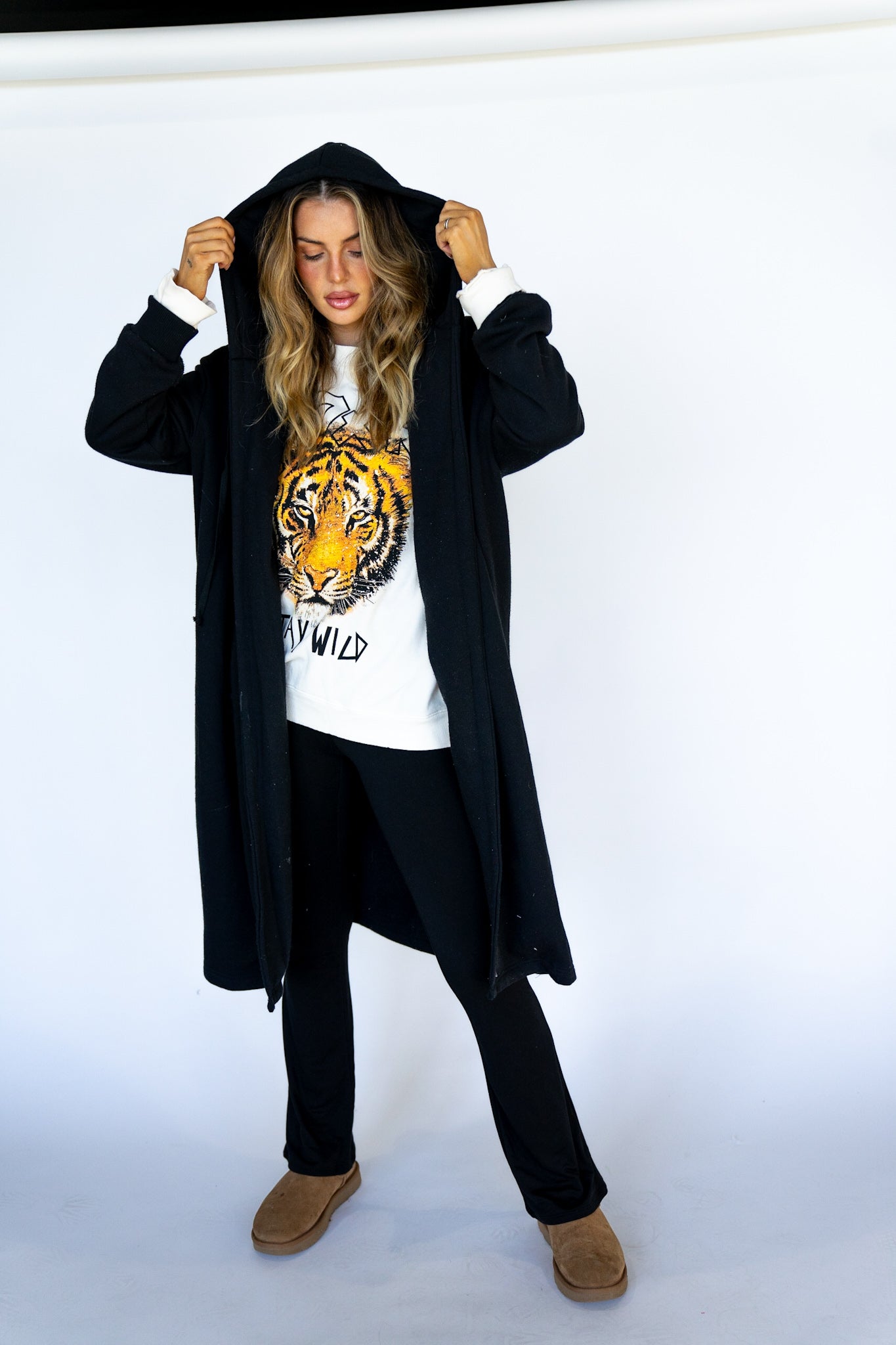 Longline Hooded Cardigan (Multiple Colors)