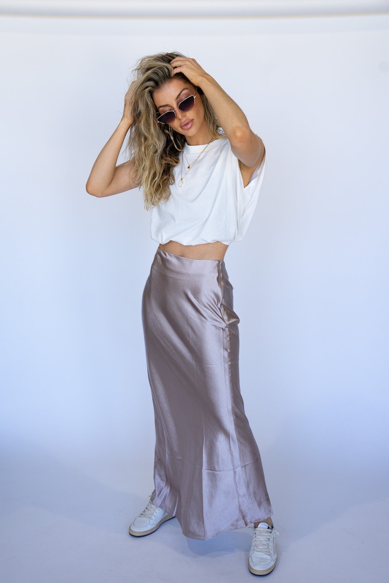 Maxi Satin Skirt (Multiple Colors)