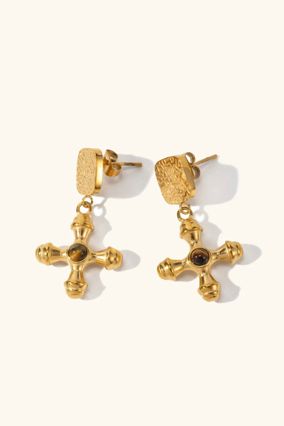 Cross Gem Earrings (multiple colors)