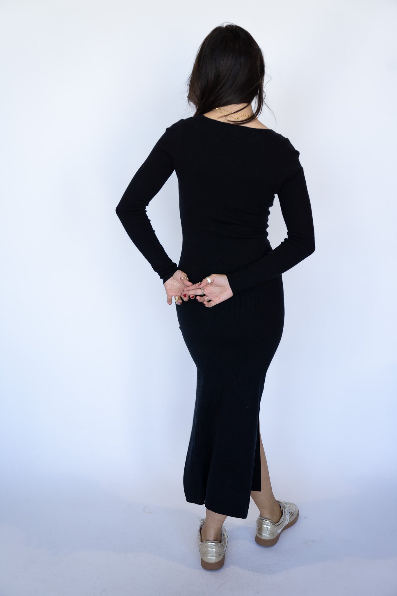 Black Sweater Knit Dress