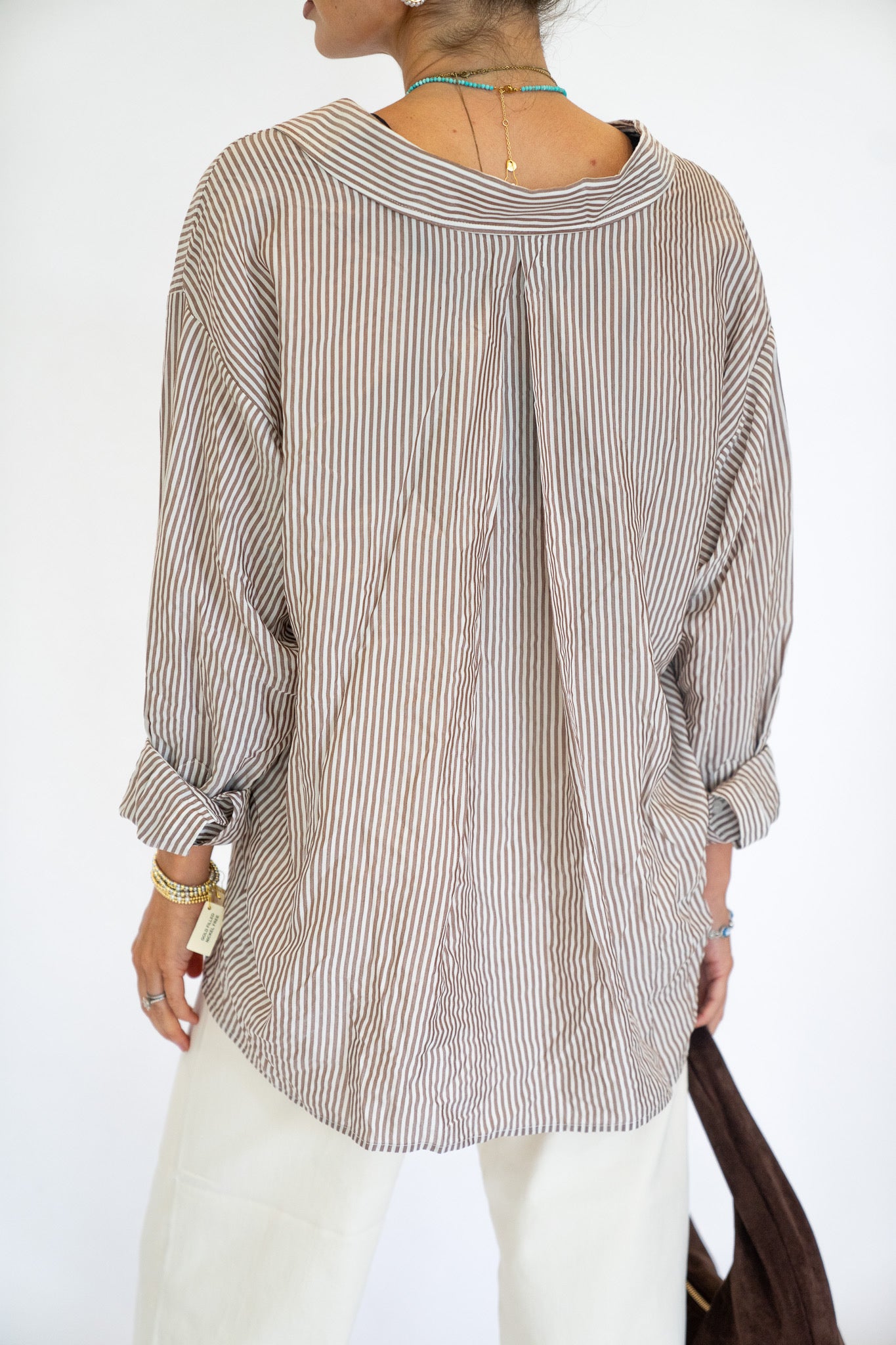 Striped Oversized Button Up