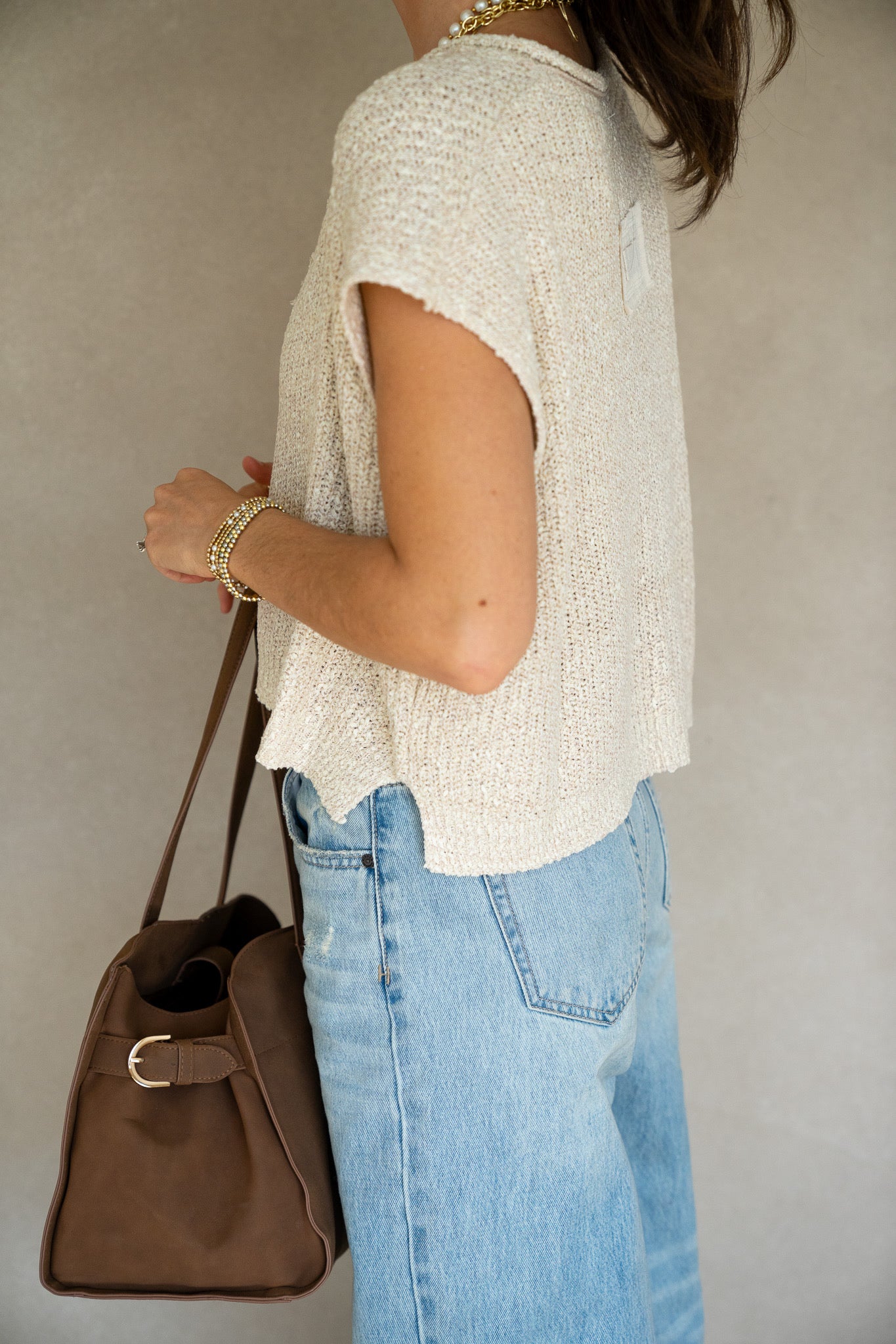 Patch Sleeveless Sweater