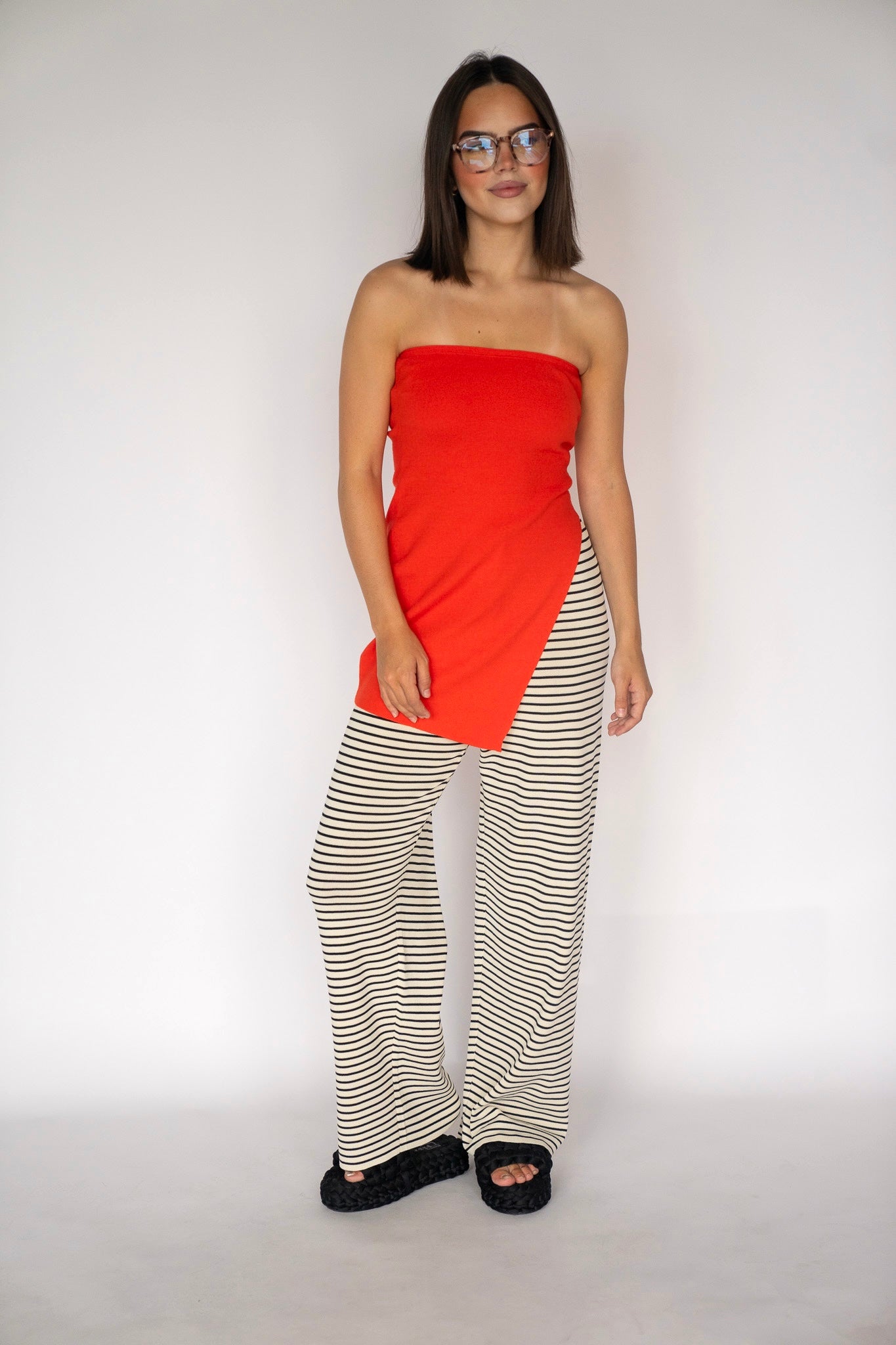 Asymmetrical Scarlet Top