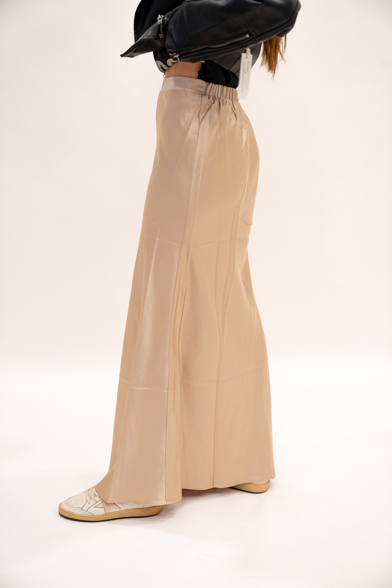 Stretch Waist Satin Skirt (Multiple Colors)