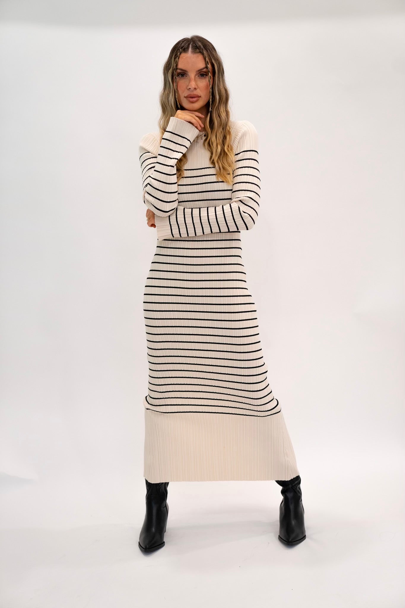 Ribbed Striped Dress