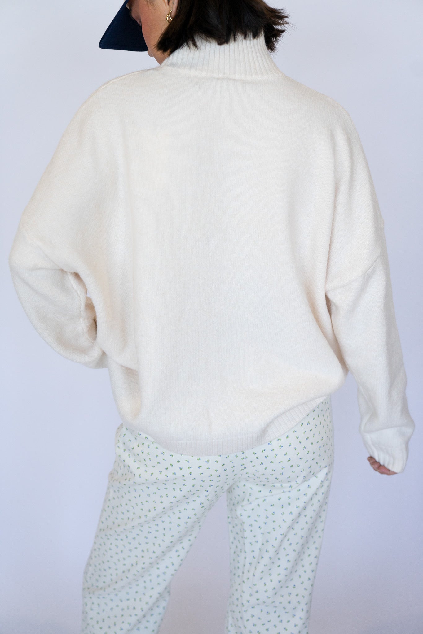 Mock Neck Boxy Sweater (Multiple Colors)