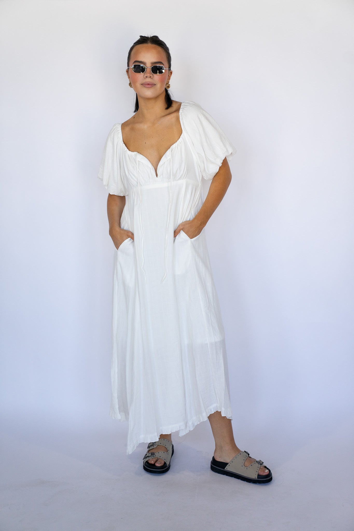 Meadow Breeze Puff Sleeve Dress (Multiple Colors)