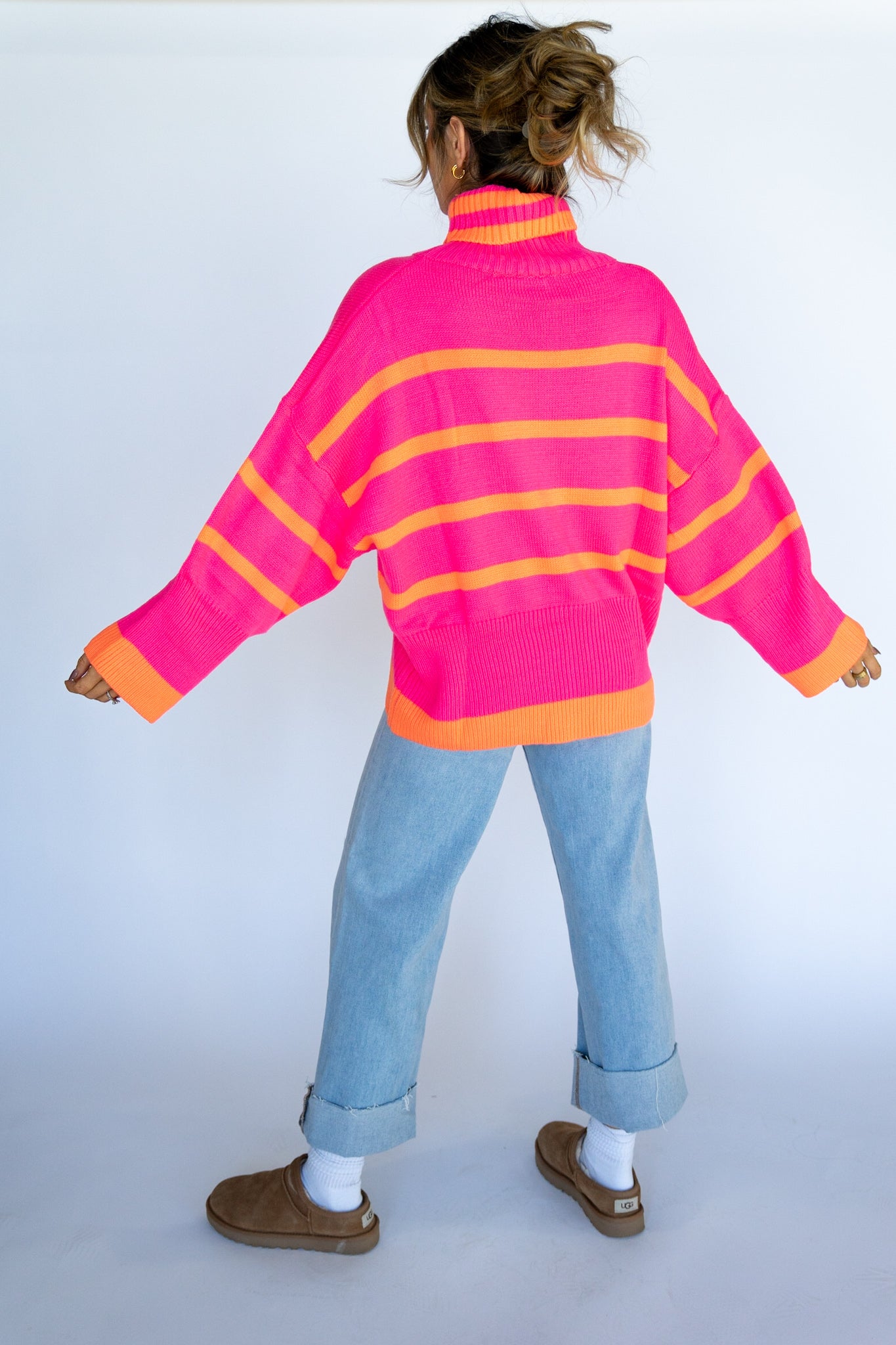 Striped Oversized Turtle Neck