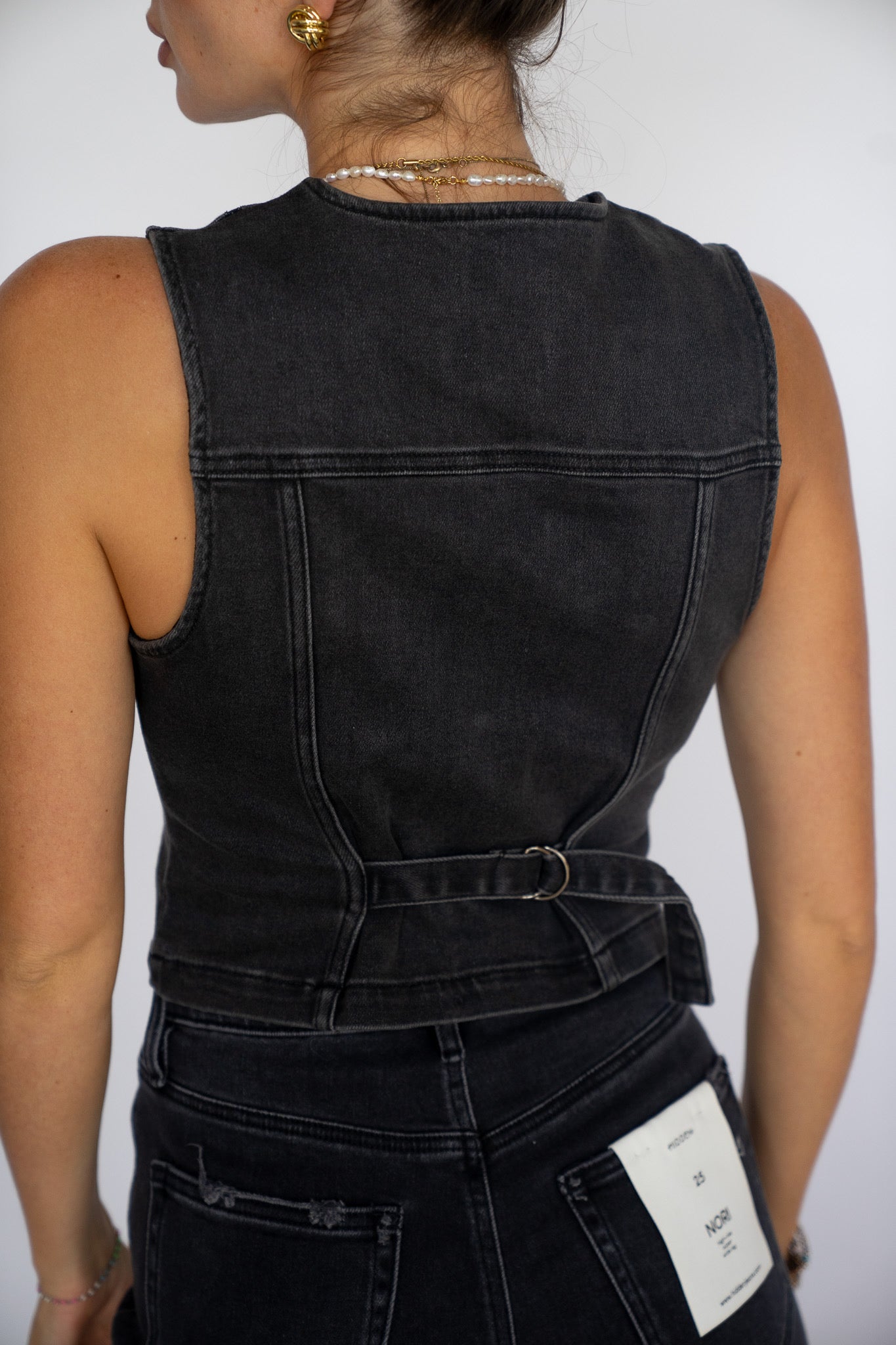 Charcoal Staple Denim Vest