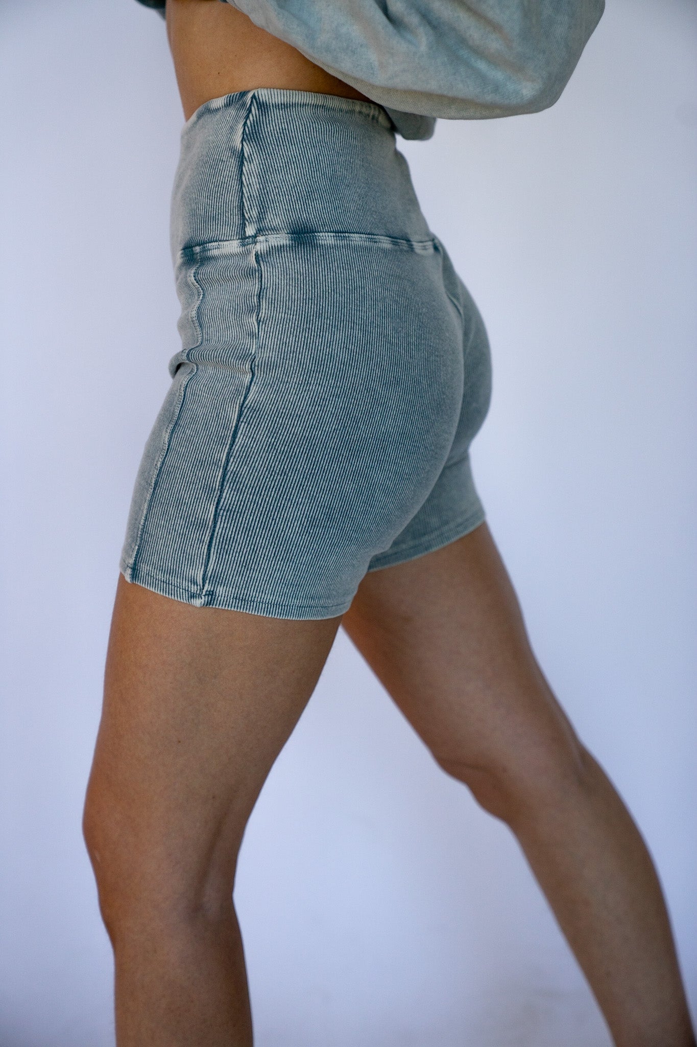 Sage Washed Biker Shorts