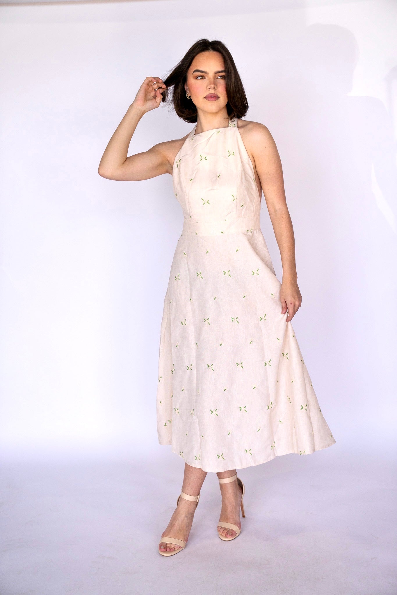 Paloma Embroidered Halter Dress