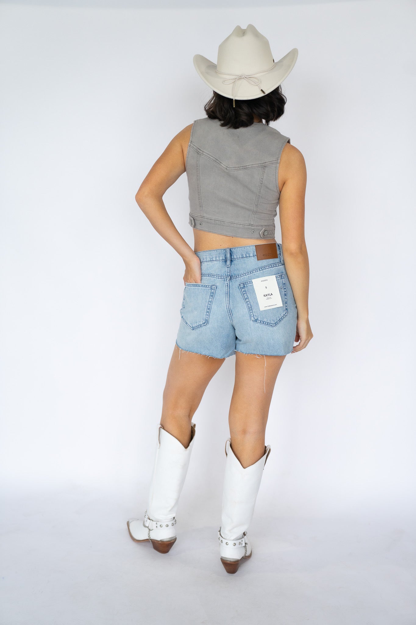 Studded Denim Shorts