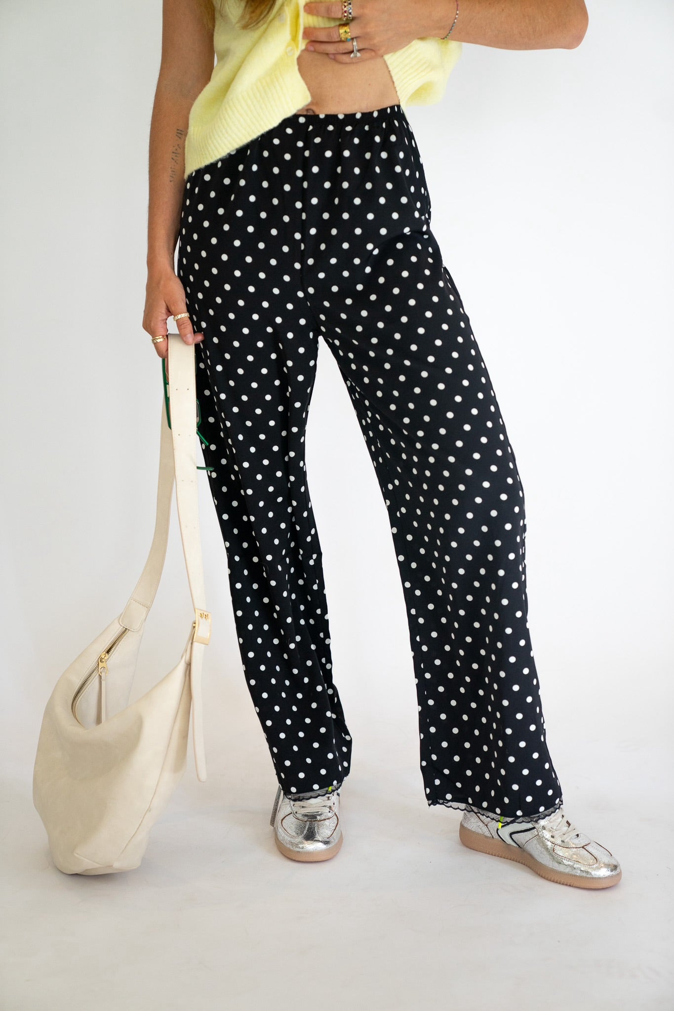 Polka Dot Satin Pants