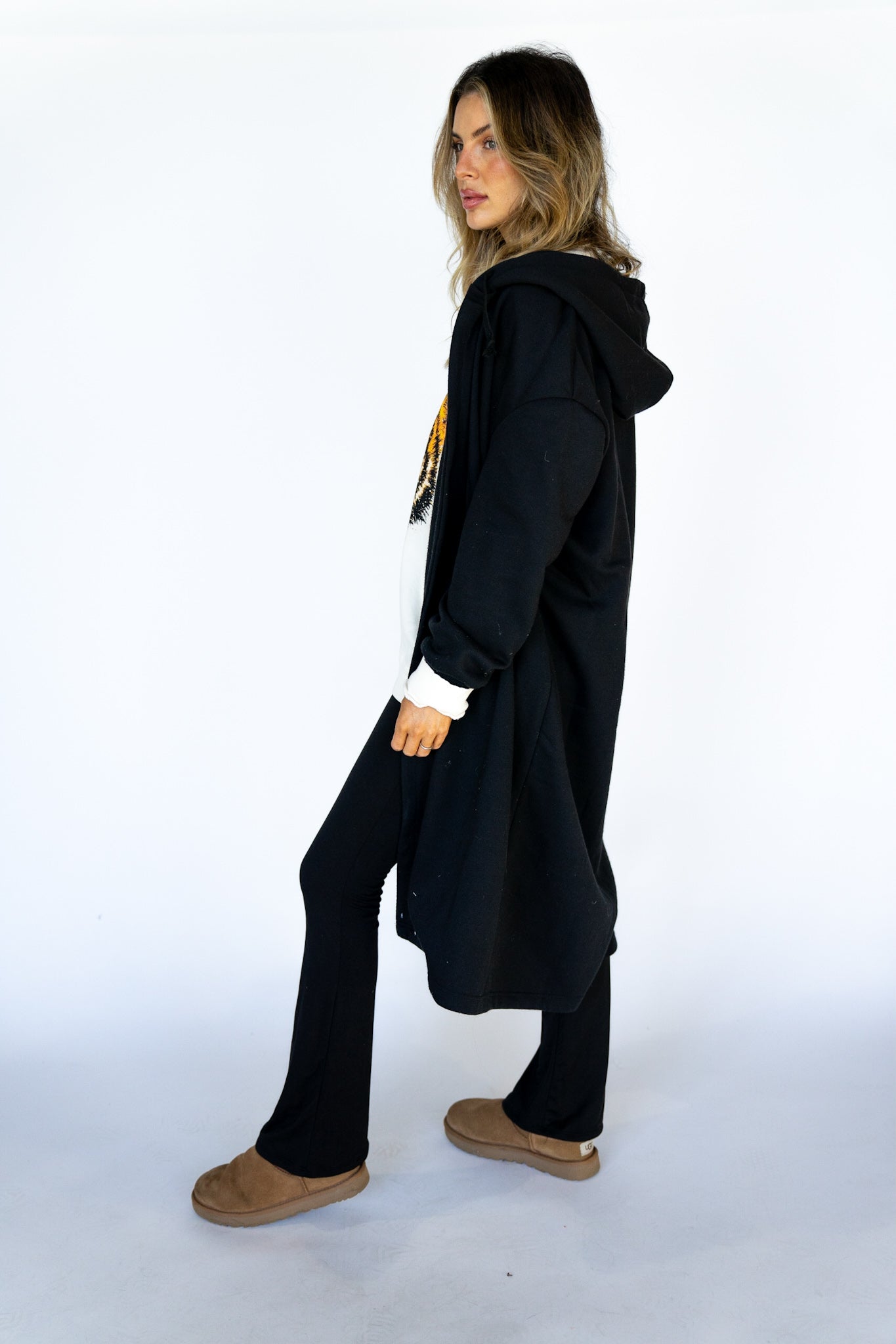 Longline Hooded Cardigan (Multiple Colors)