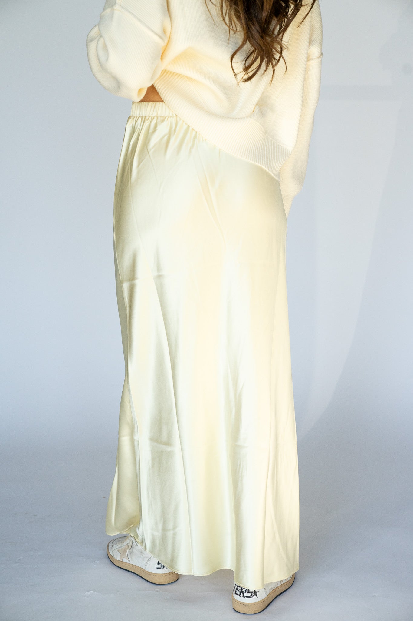 Stretch Waist Satin Skirt (Multiple Colors)