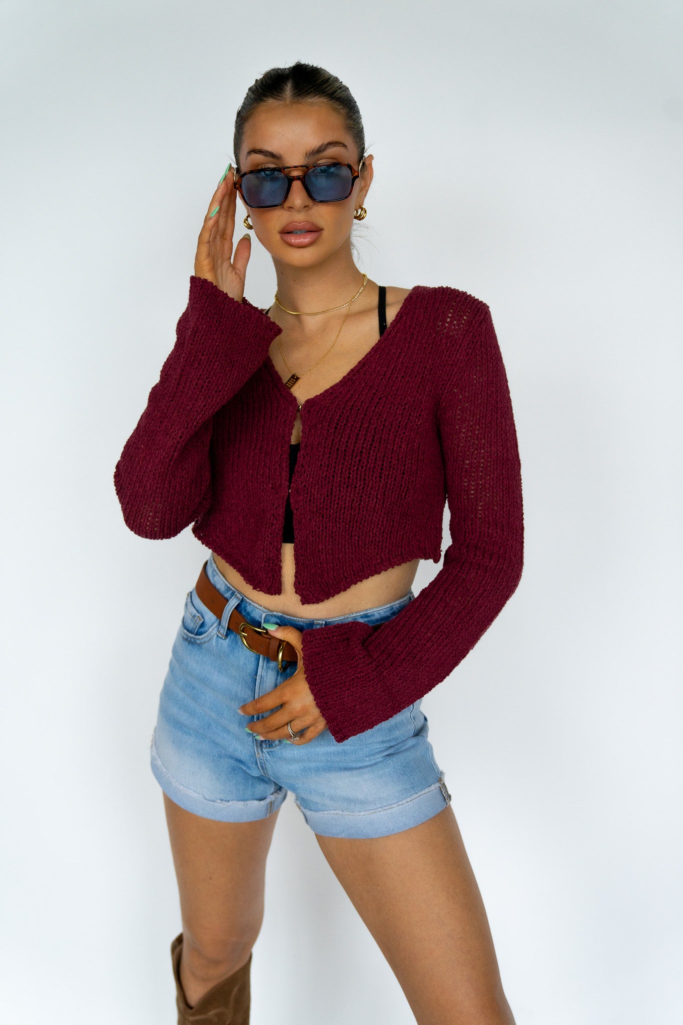 Open Front Knit Top