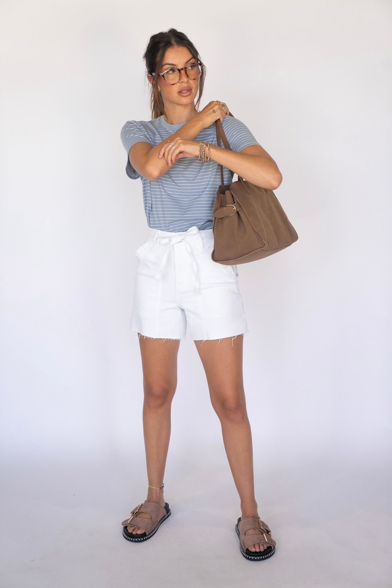Dusty Blue Pin Stripe Tee