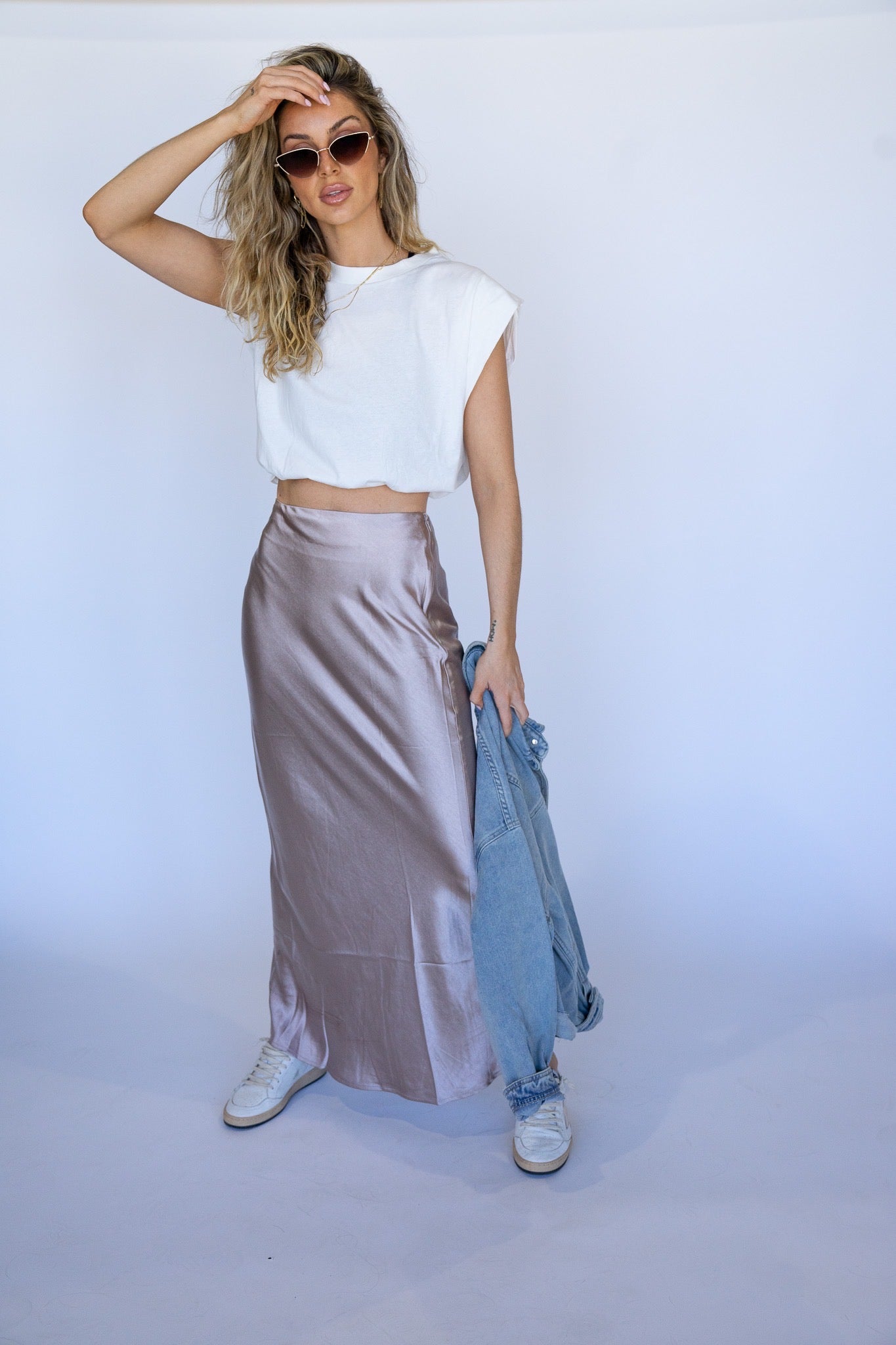 Maxi Satin Skirt (Multiple Colors)