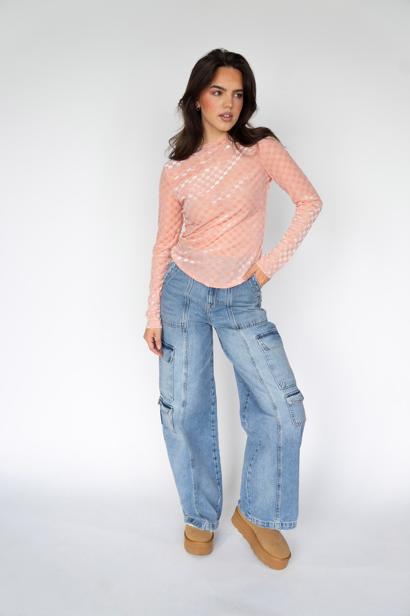 Pink Checkered Top