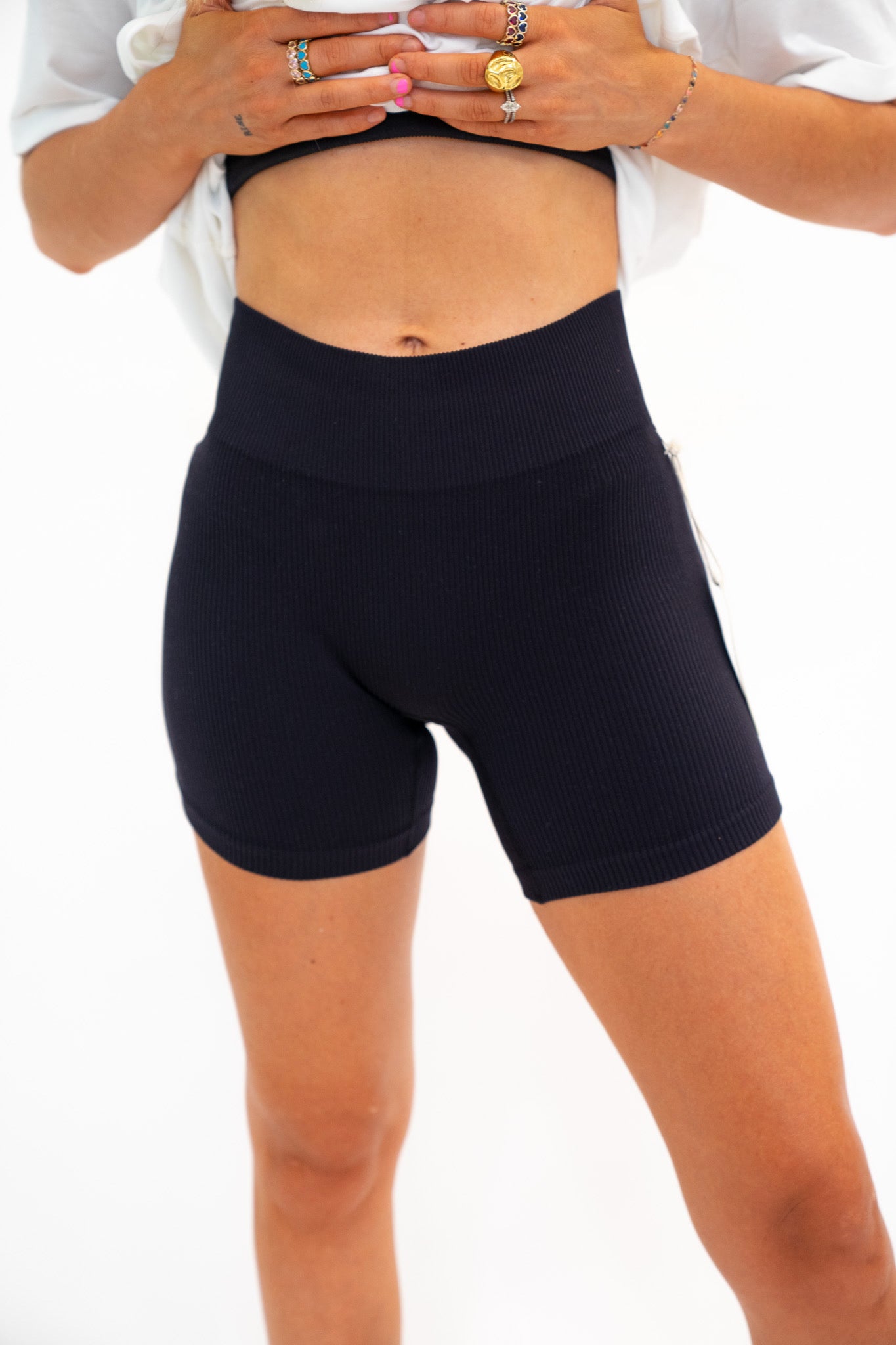 Ribbed Biker Shorts