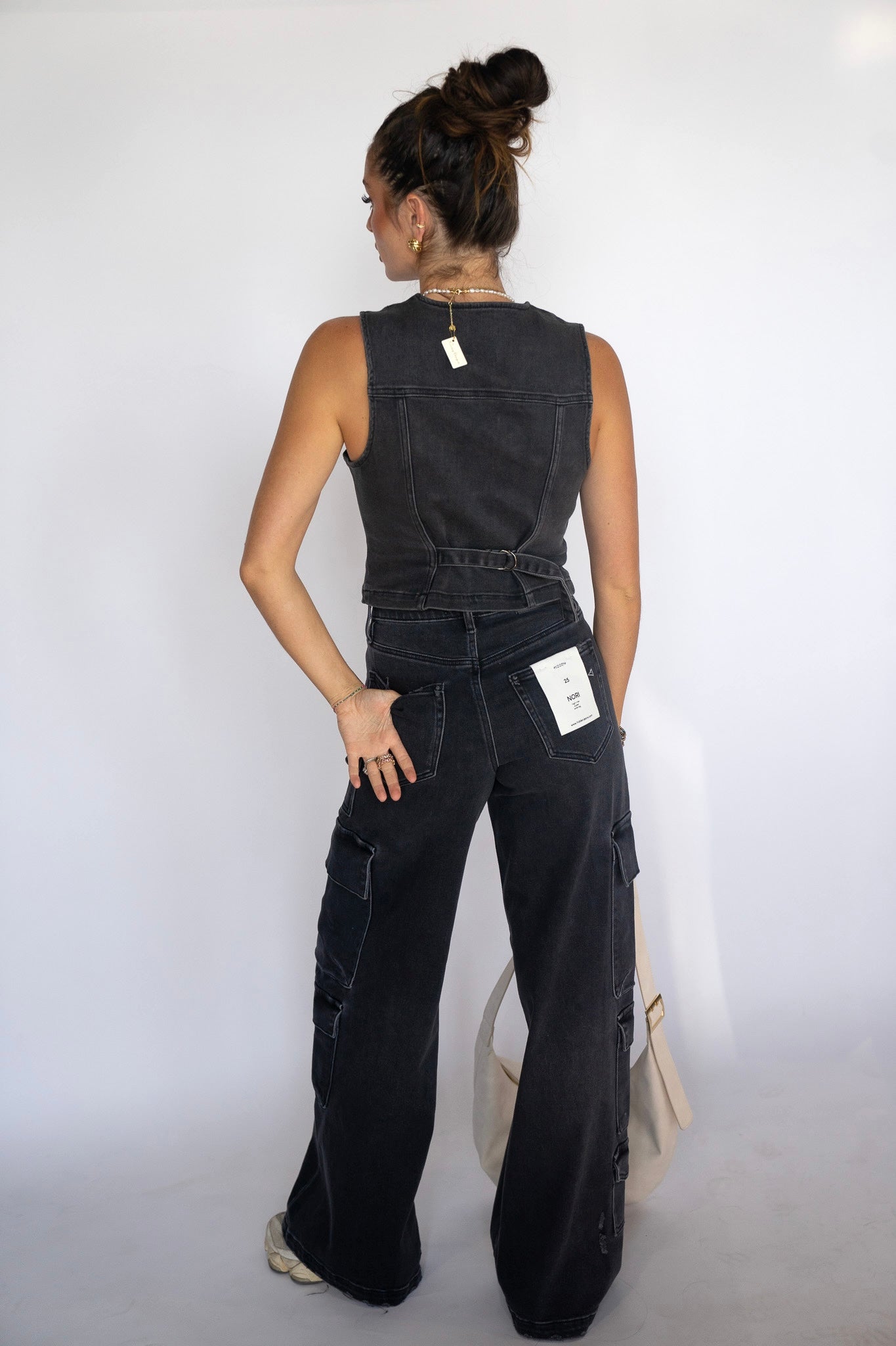 Charcoal Staple Denim Vest