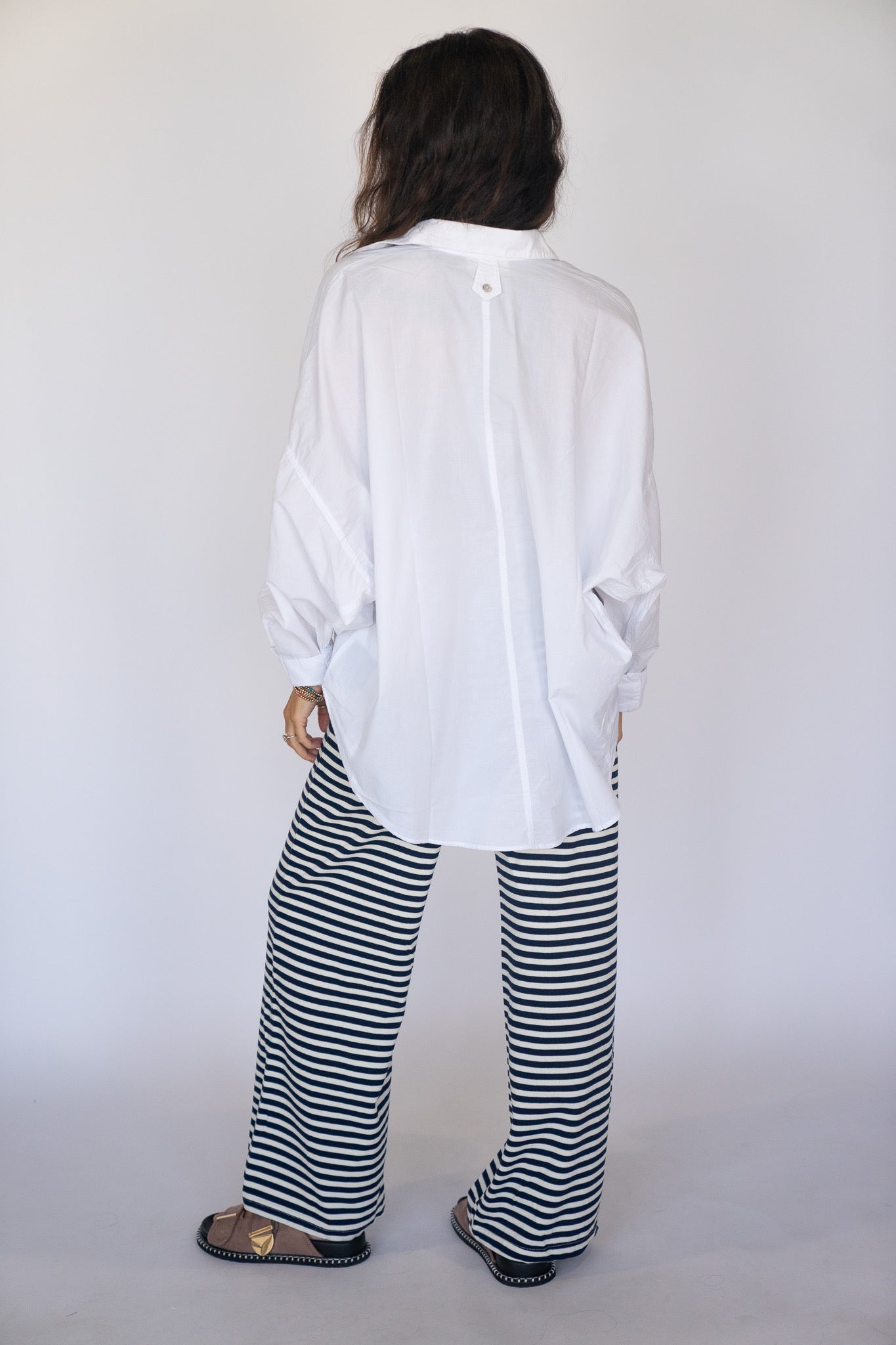Navy Striped Summer Pants