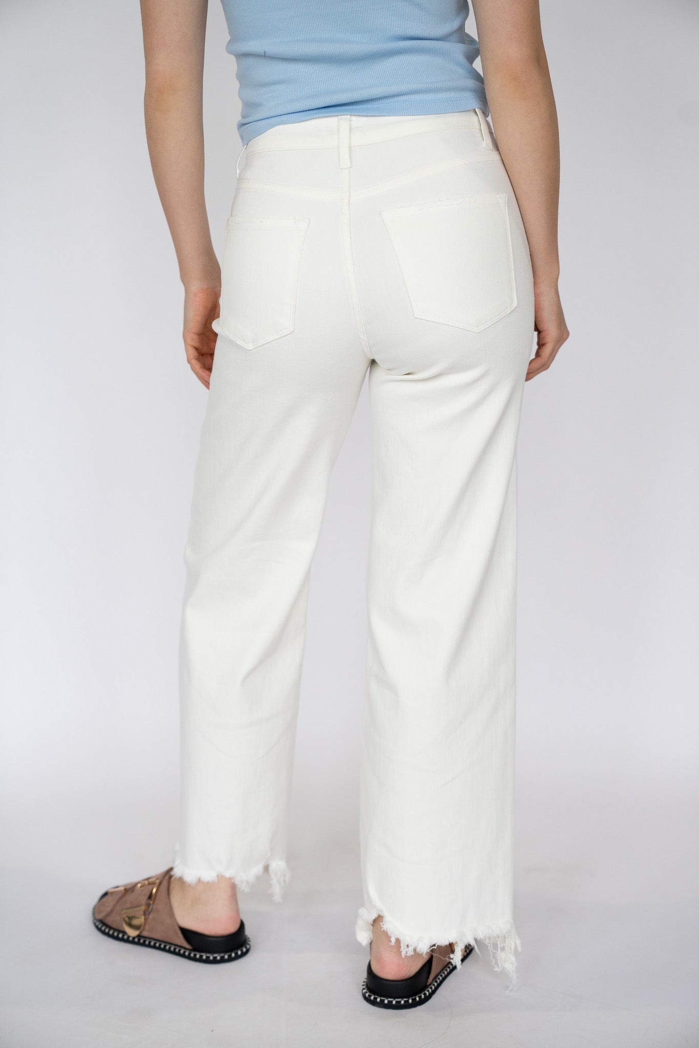 Raw Hem Stretch Denim (Multiple Colors)