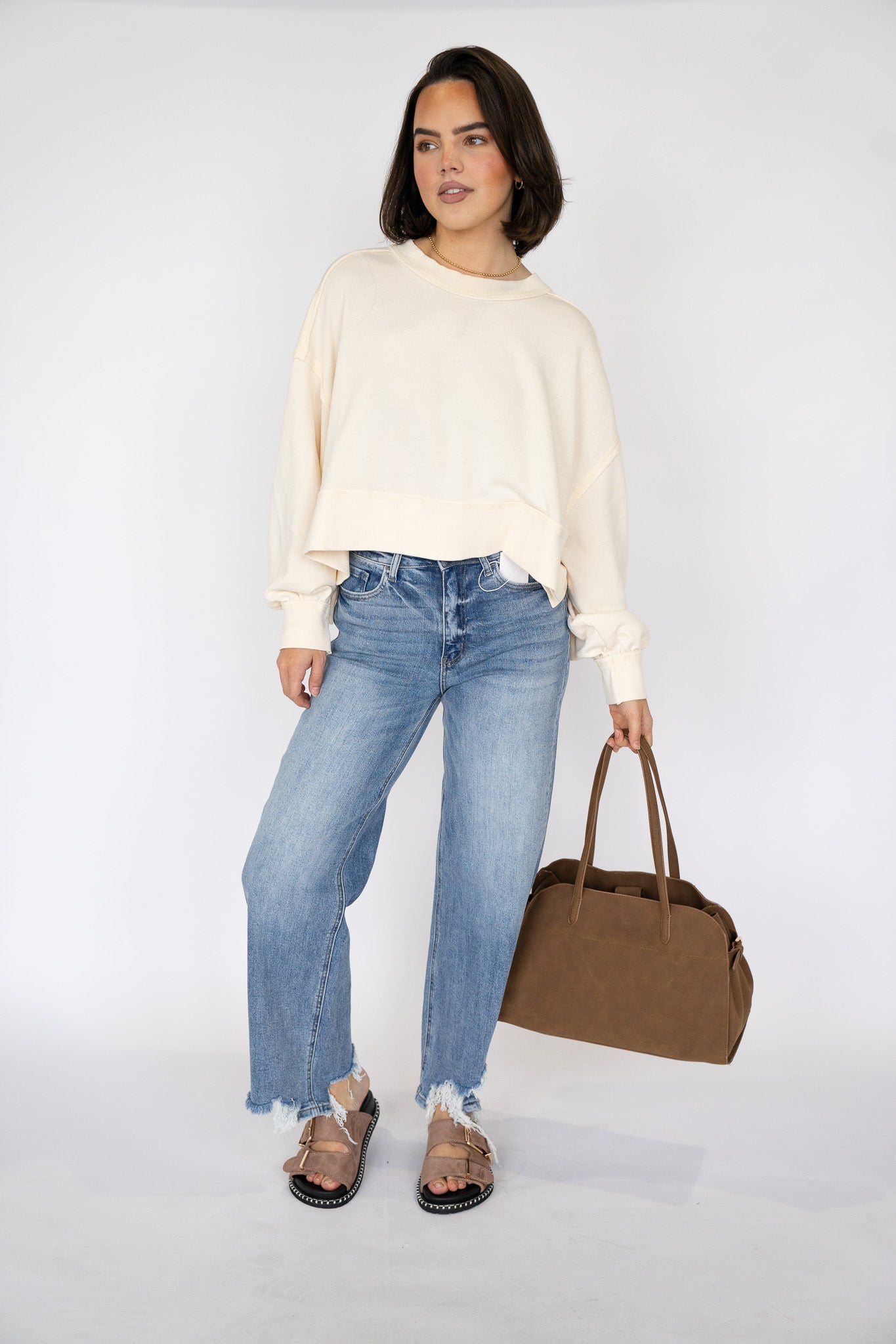 Raw Hem Stretch Denim (Multiple Colors)