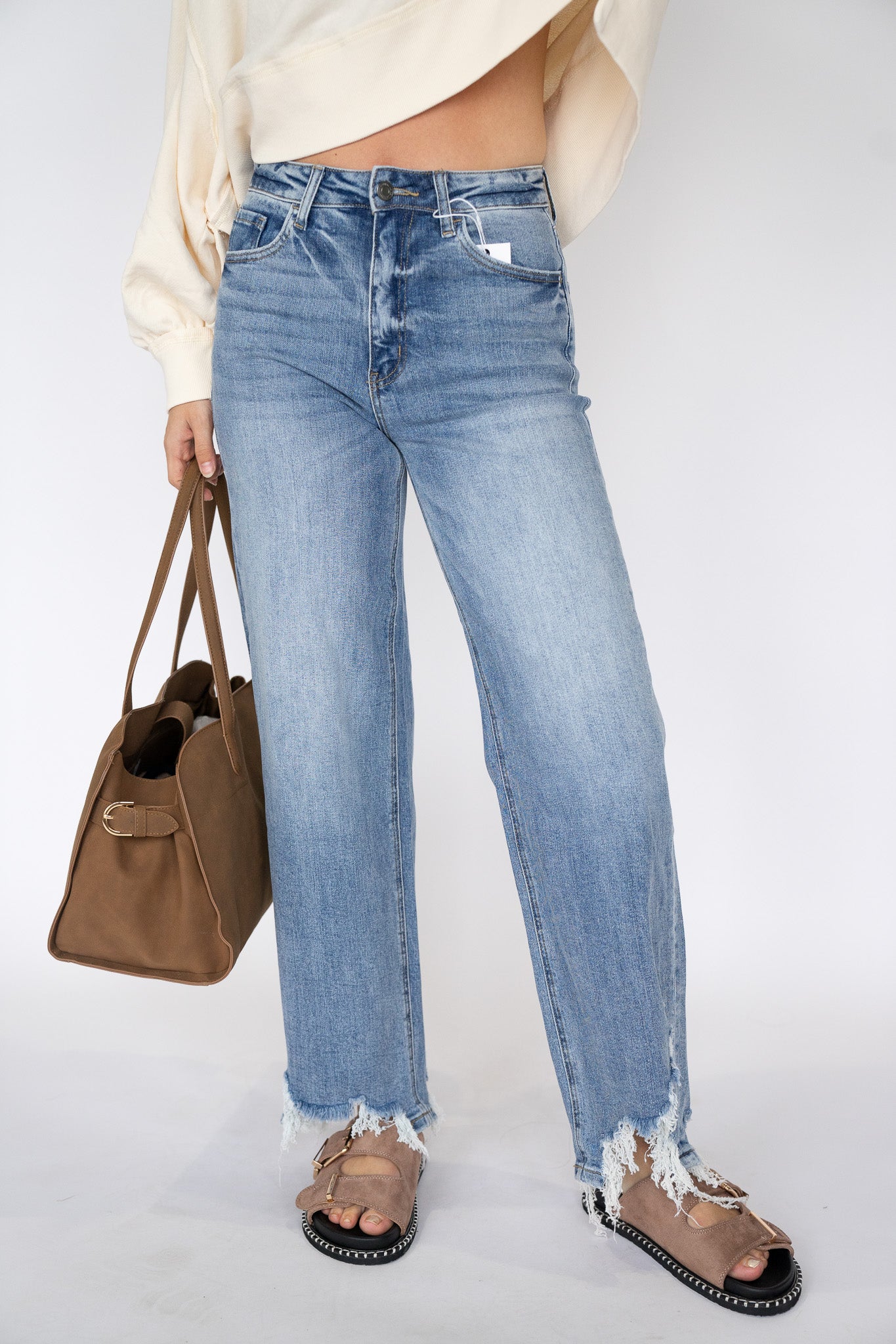 Raw Hem Stretch Denim (Multiple Colors)