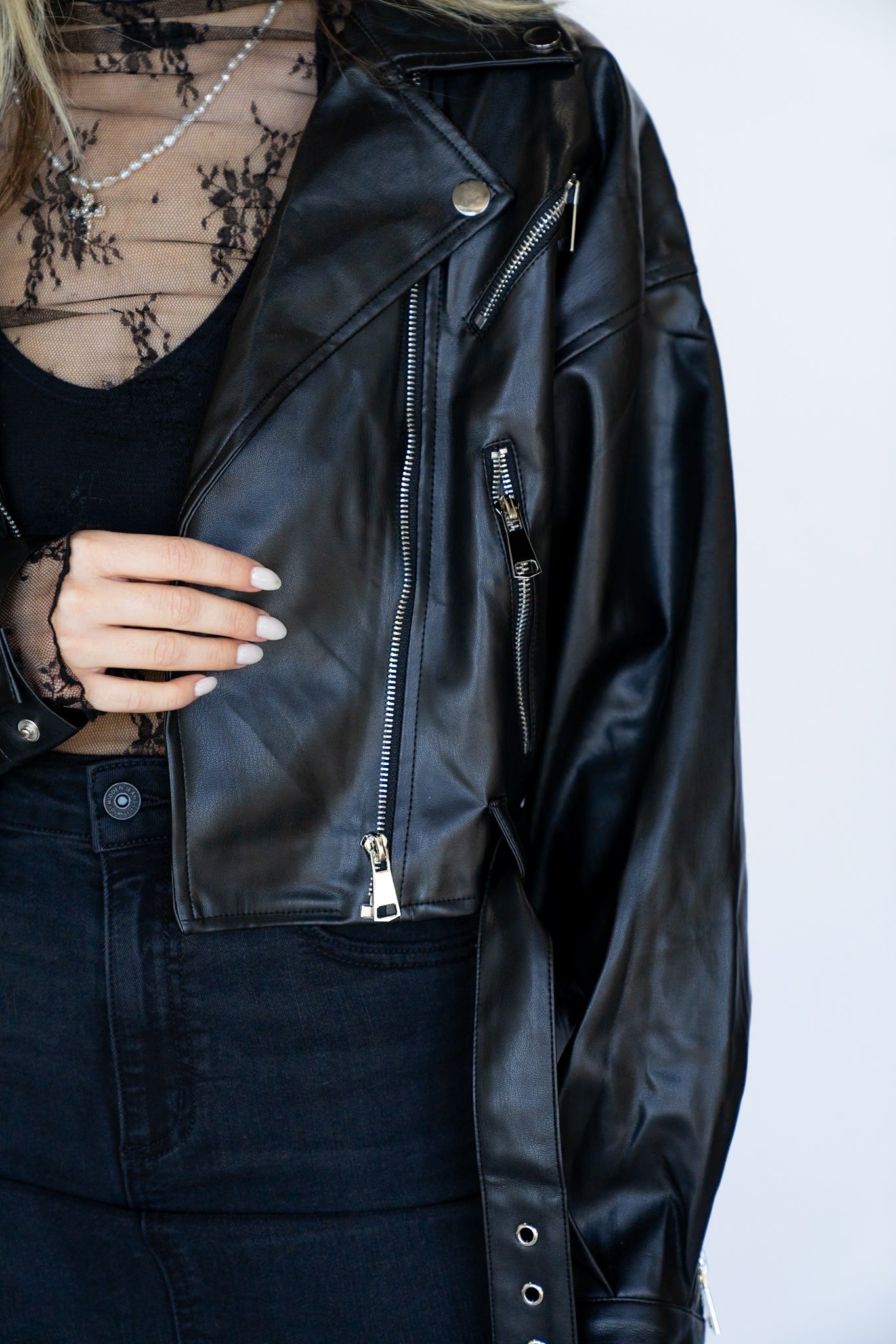Cropped Moto Jacket
