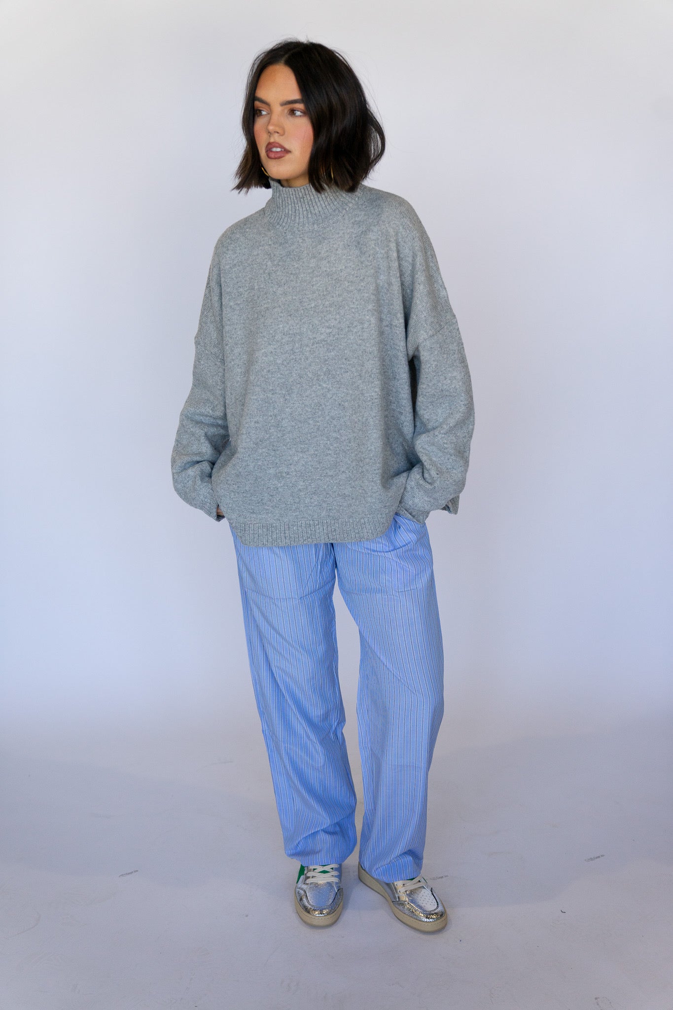 Mock Neck Boxy Sweater (Multiple Colors)